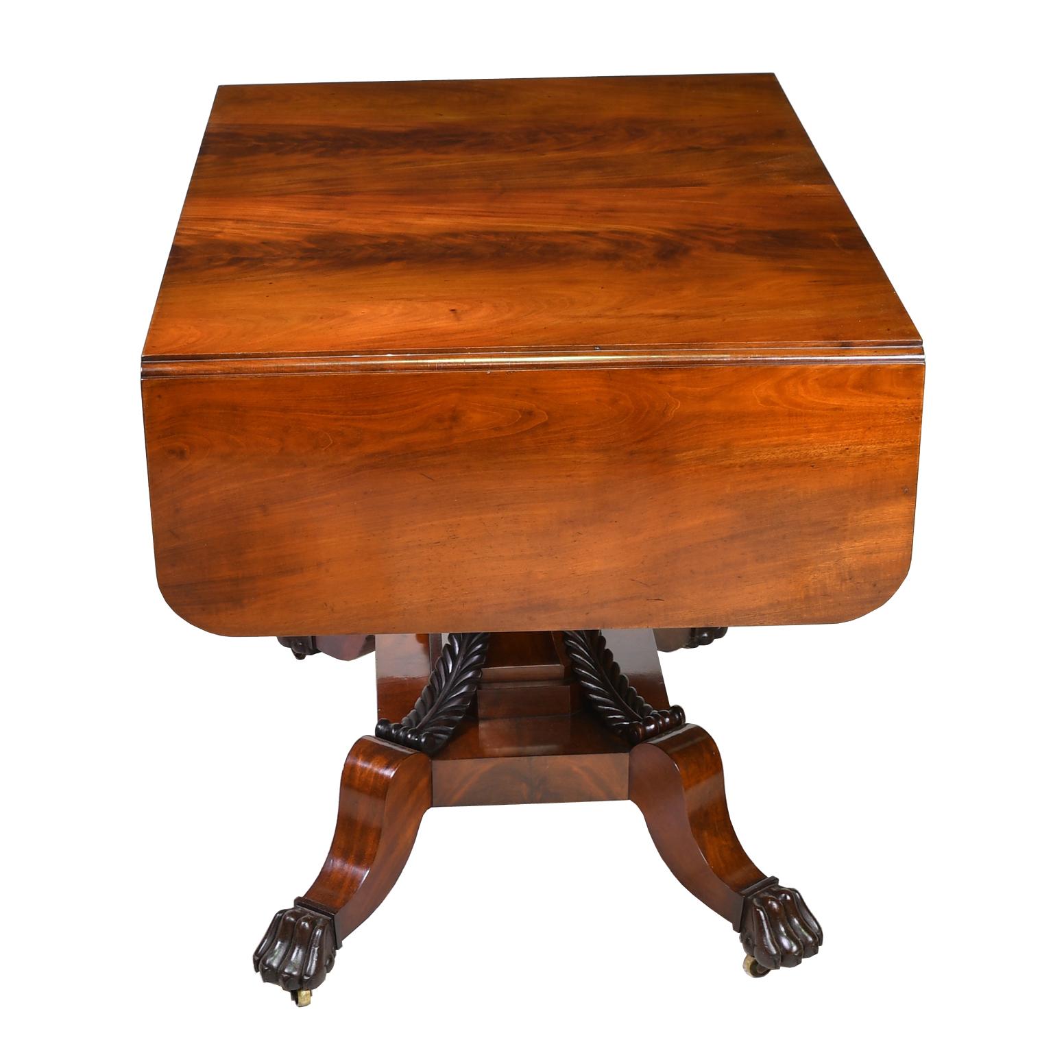  Swedish Karl Johan Salon/Sofa Table or Desk in West Indies Mahogany, c. 1825 For Sale 4