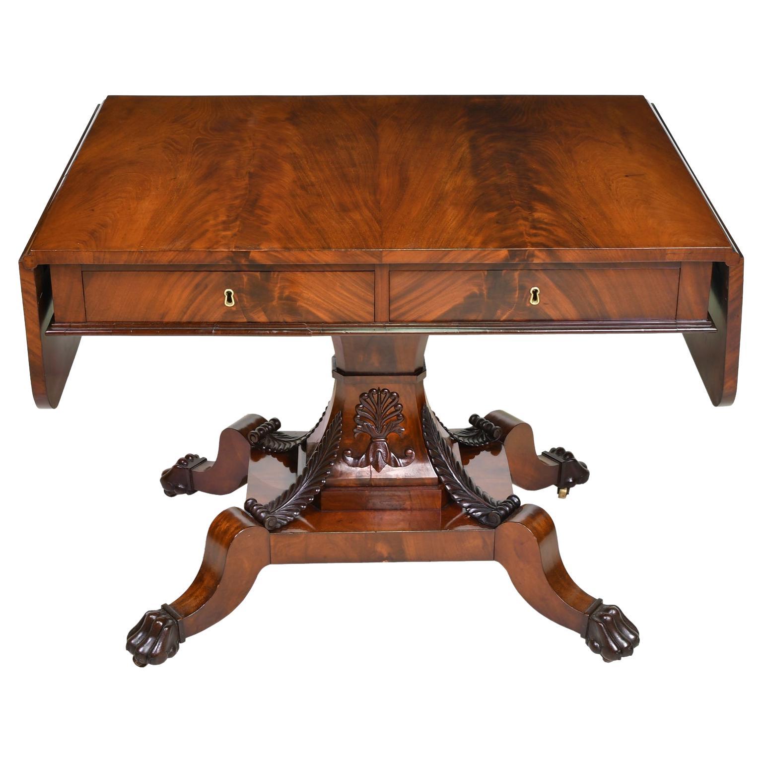 Table ou bureau suédois Karl Johan Salon/Sofa en acajou des Antilles, vers 1825