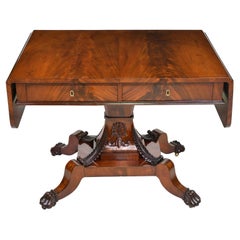  Swedish Karl Johan Salon/Sofa Table or Desk in West Indies Mahogany, c. 1825