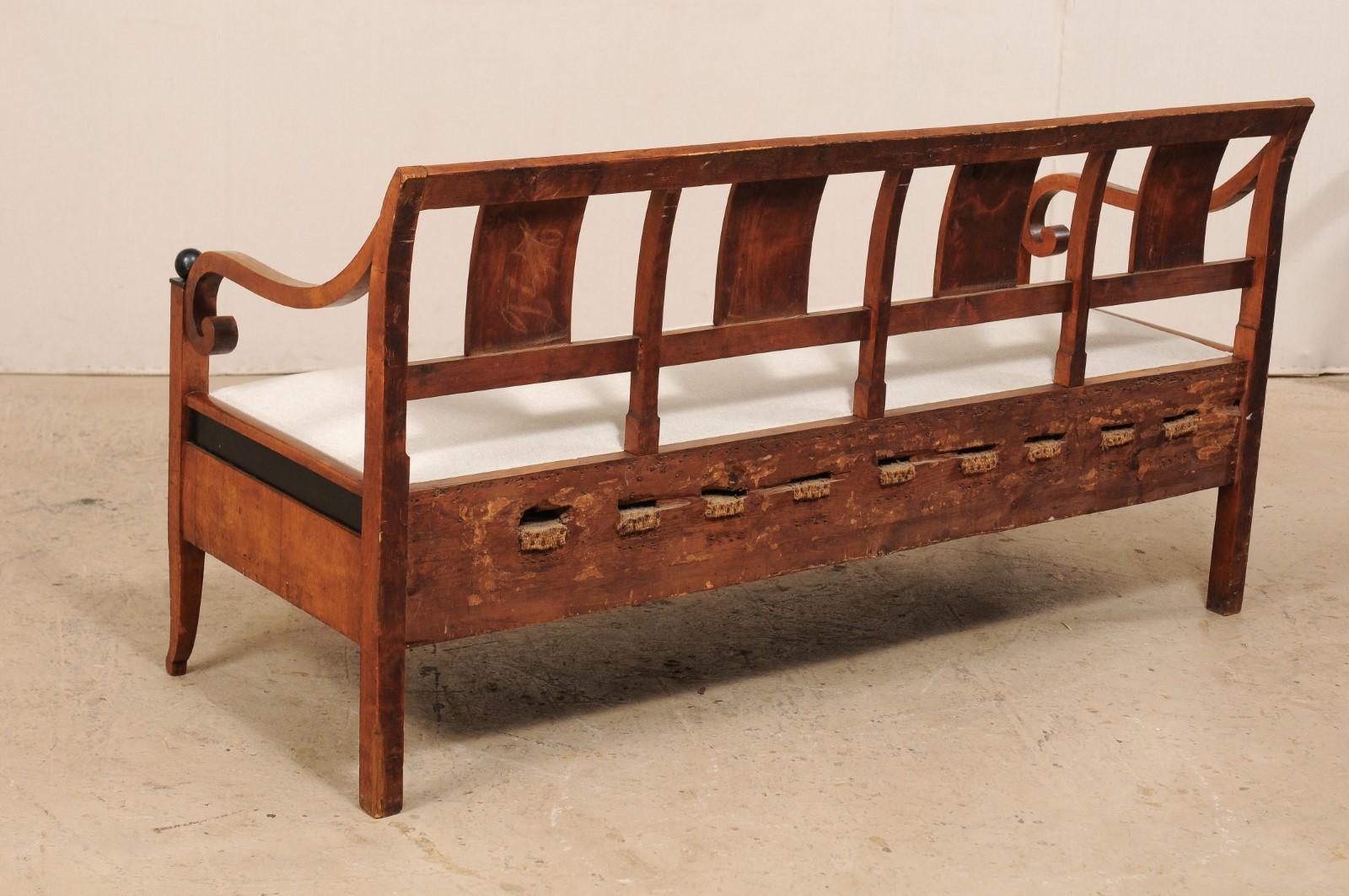 Swedish Karl Johan Style Sofa Bench from the Mid-19th Century 3