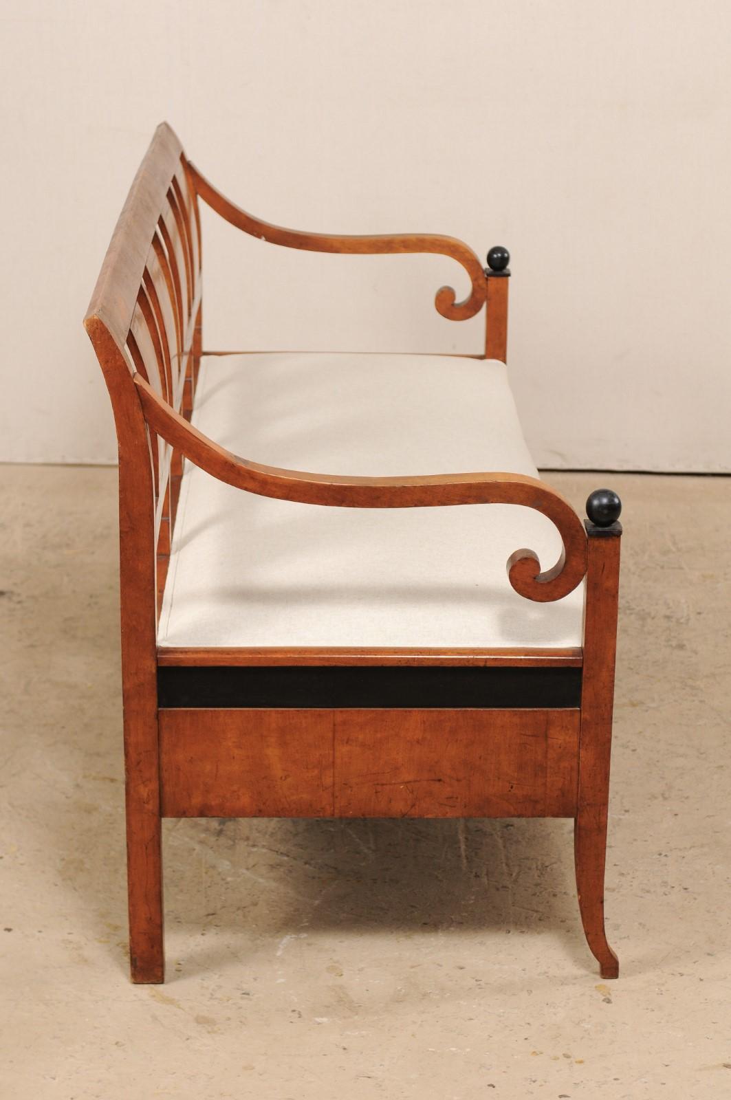 Upholstery Swedish Karl Johan Style Sofa Bench from the Mid-19th Century