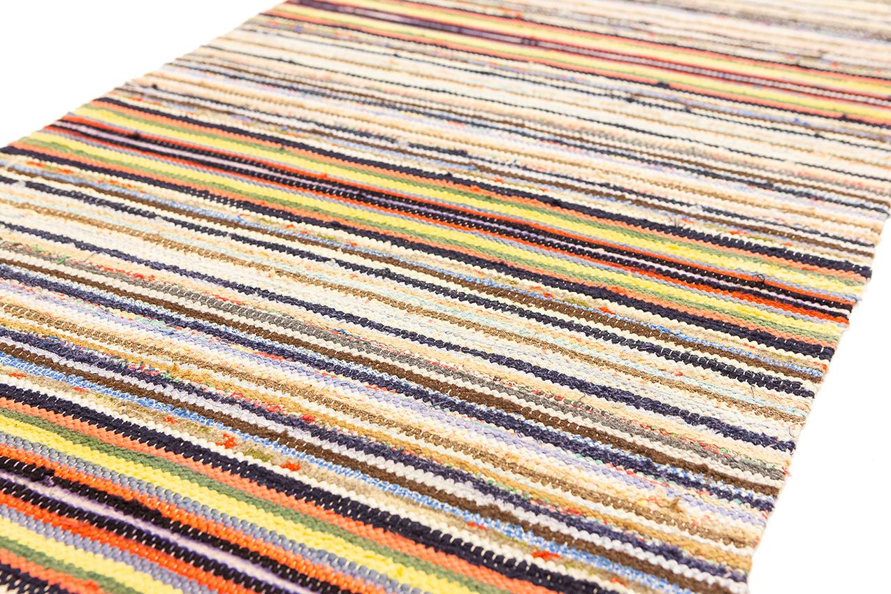 Hand-Crafted Swedish Kilim Flat-weave  For Sale