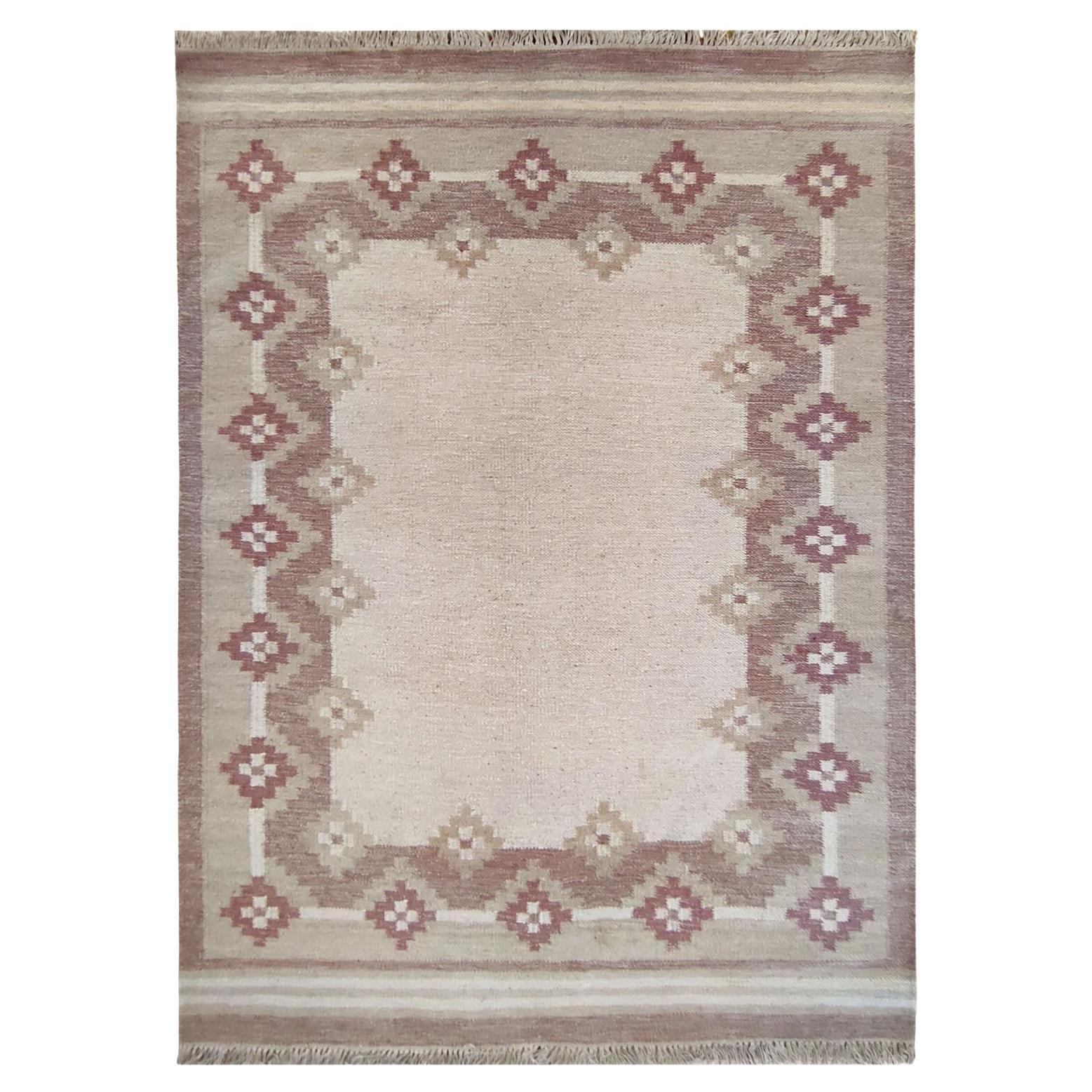 Alfombra sueca de tejido plano Kilim Alfombra tejida a mano Rollakan Alfombra Rölakan