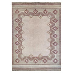 Swedish Kilim Flat-weaved Carpet Hand Woven Rug Rollakan Rölakan Carpet