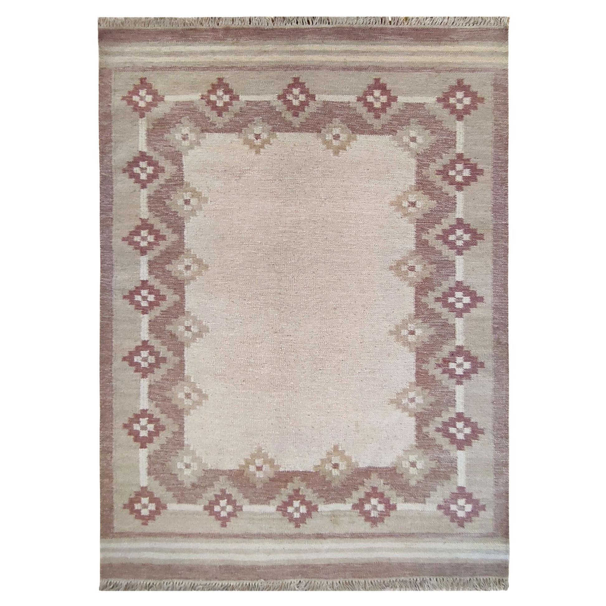 Schwedischer Kilim Flachgewebter Teppich Handgewebter Teppich Rollakan Rölakan Teppich