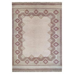 Schwedischer Kilim Flachgewebter Teppich Handgewebter Teppich Rollakan Rölakan Teppich