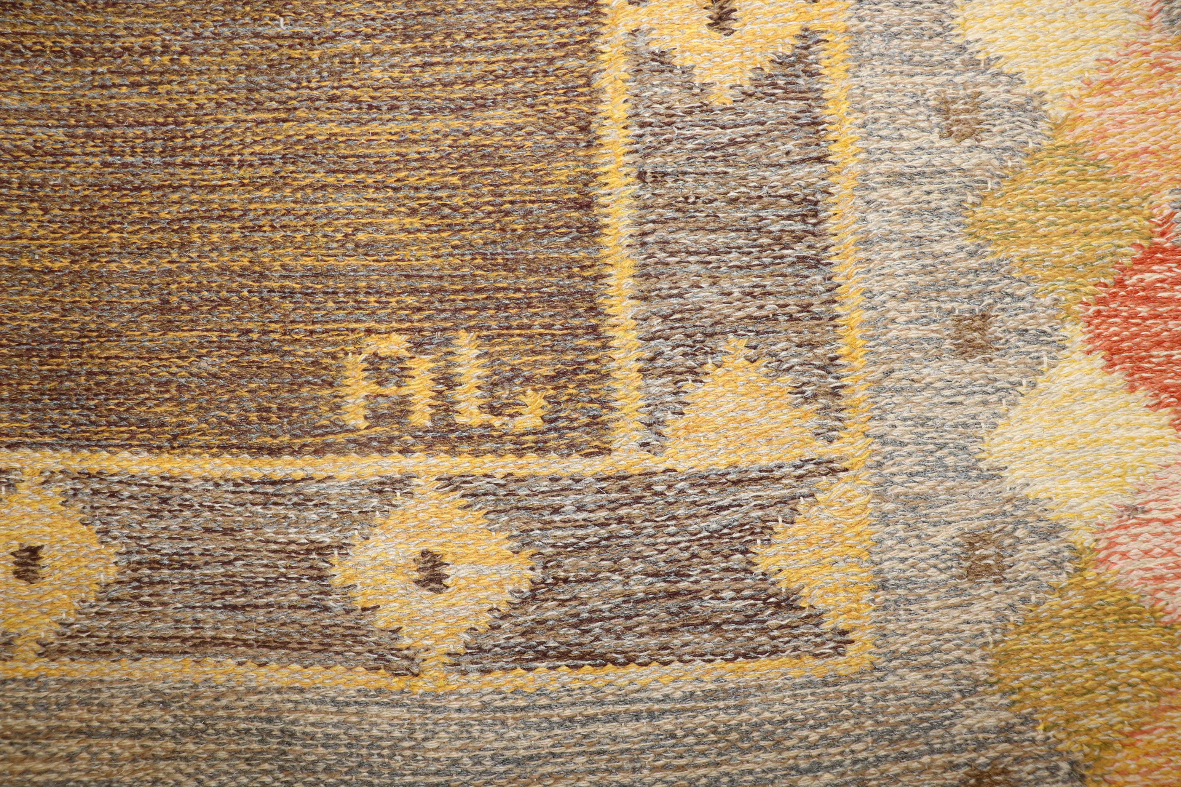 Hand-Knotted Swedish Kilim For Sale