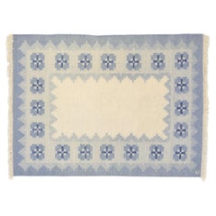 Kilim svedese nei toni del blu firmato E