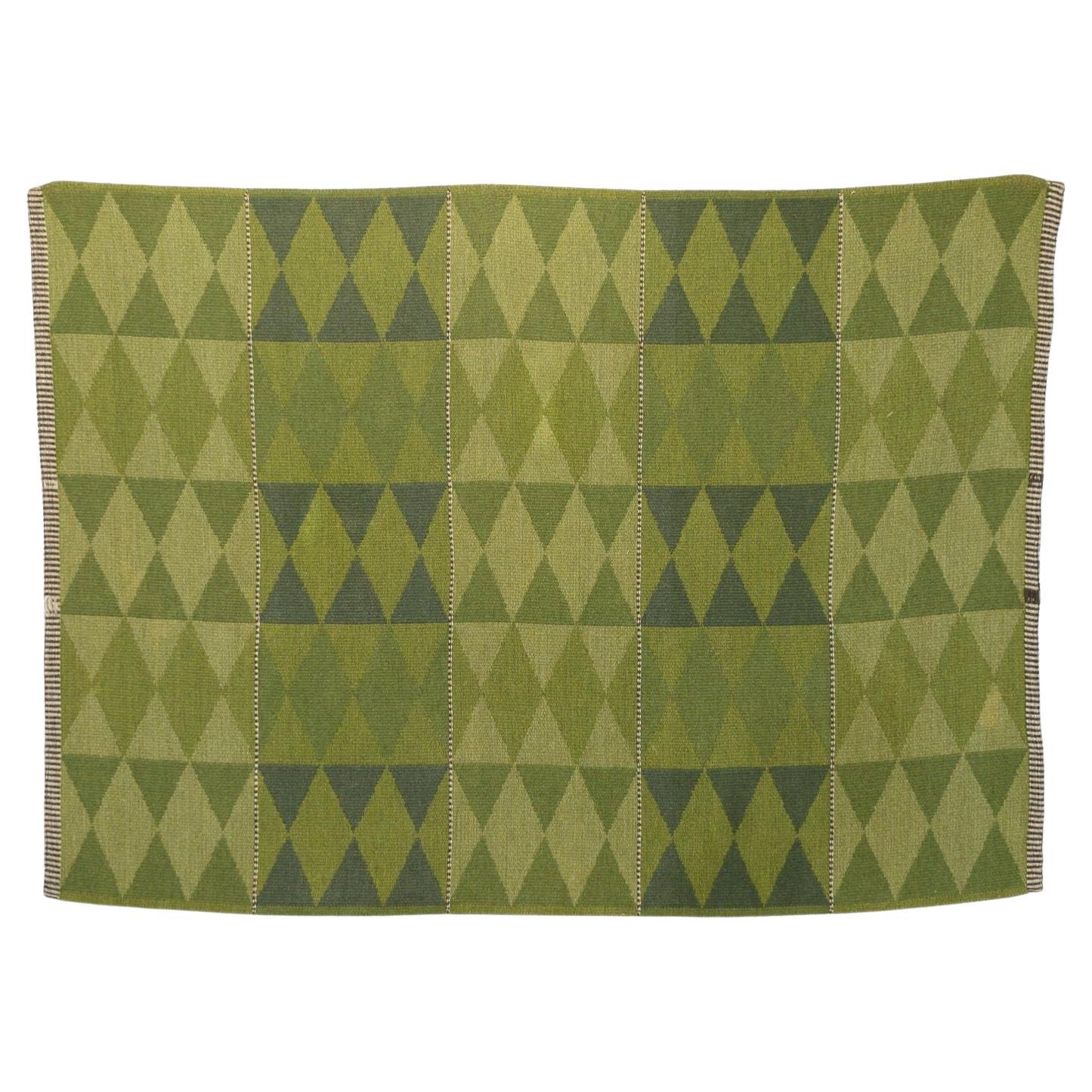 Swedish Kilim in Tones of Green