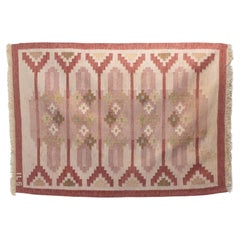 Swedish Kilim in Tones of Red