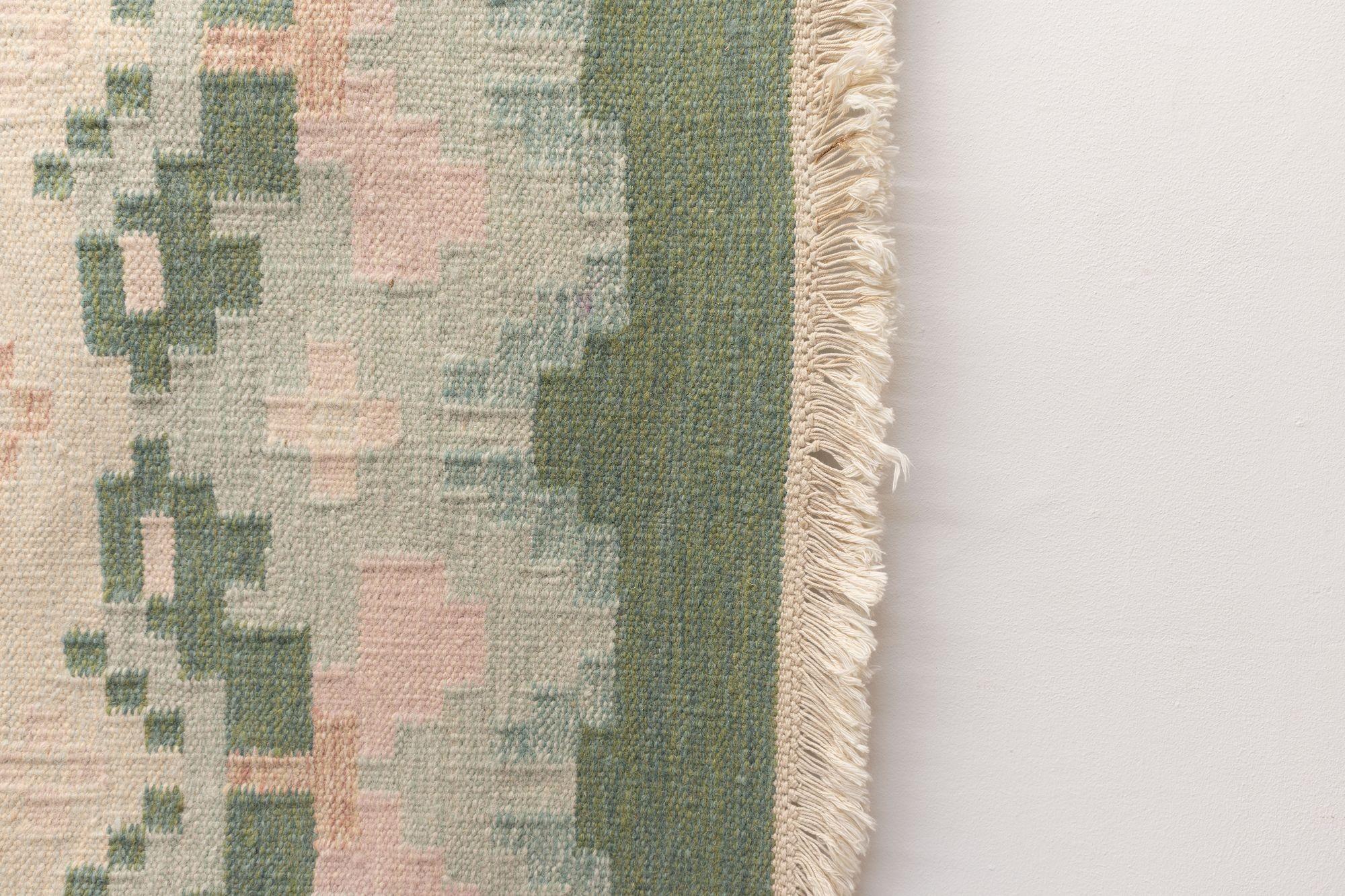 Metà XX secolo Kilim svedese firmato IJ in vendita