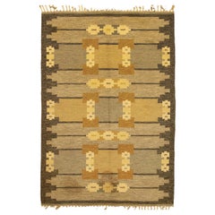 Kilim suédois vintage signé « G S »