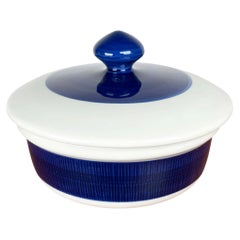 Swedish Koka Blue, Blau, Bla Series Bowl with Lid Hertha Bengtson Rörstrand