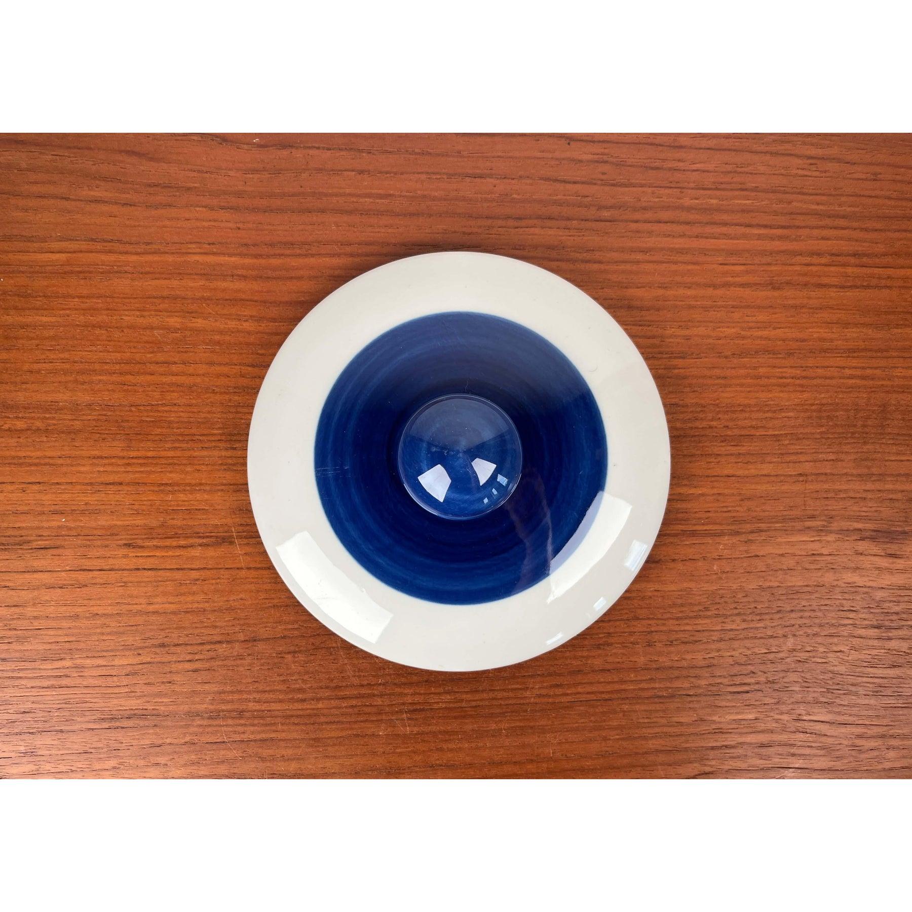 Ceramic Swedish Koka Blue, Blau, Bla Series Lid by Hertha Bengtson for Rörstrand, 1950s For Sale