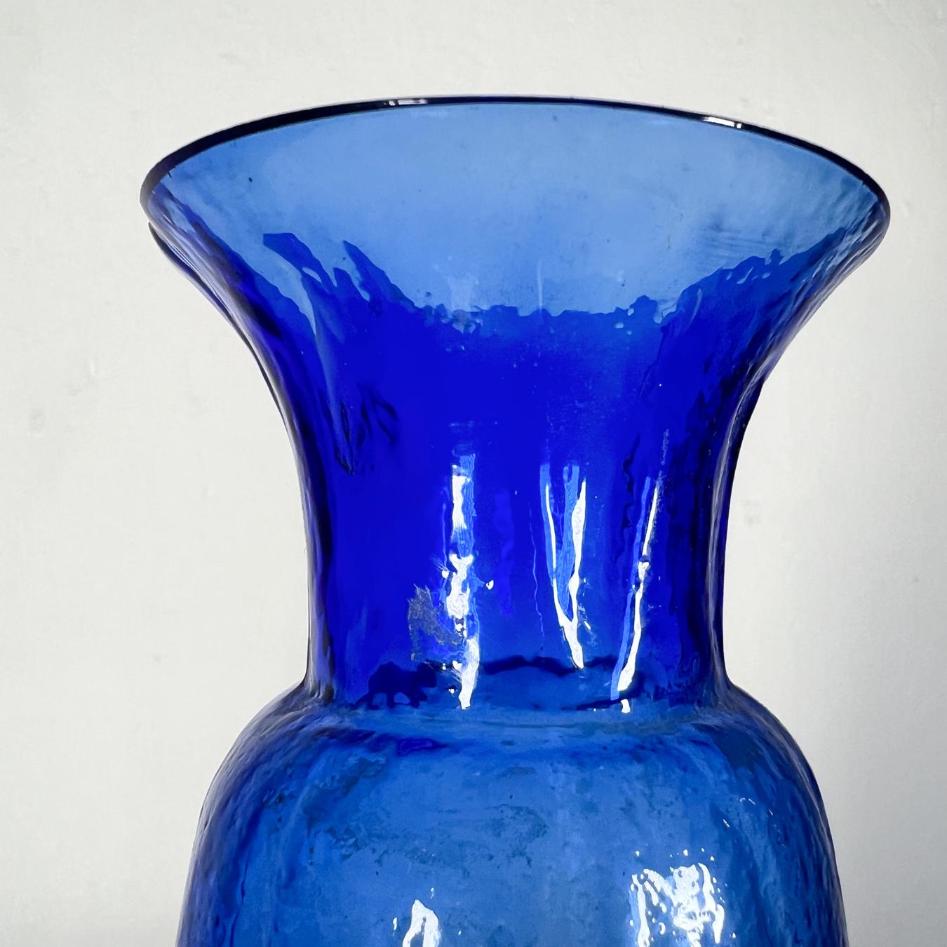 Swedish Kosta Art Glass Modern Organic Blue Vase Water Droplets 2