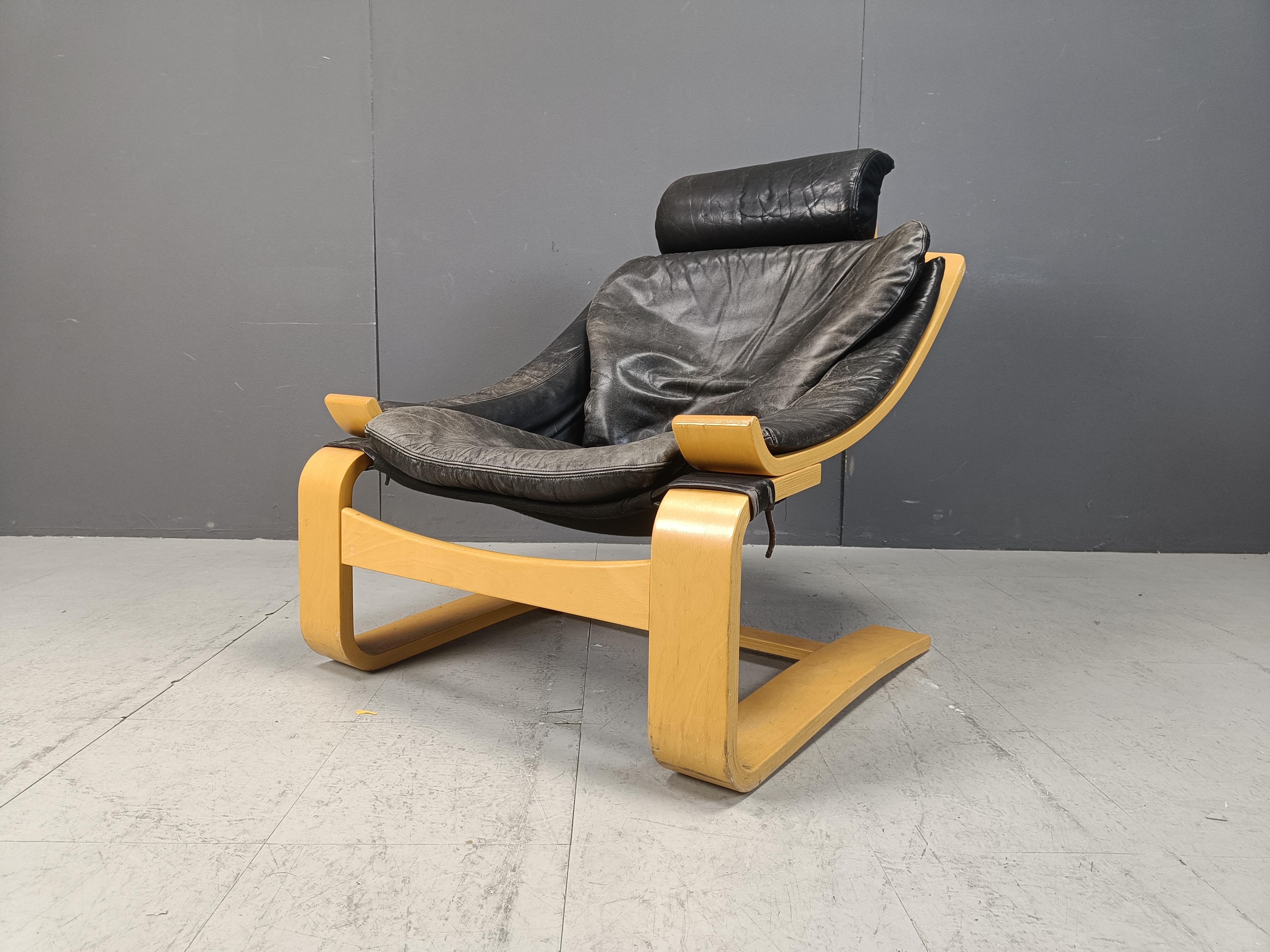 Sillón sueco Kroken de Ake Fribyter para Nelo Möbel, 1970s Escandinavo moderno en venta