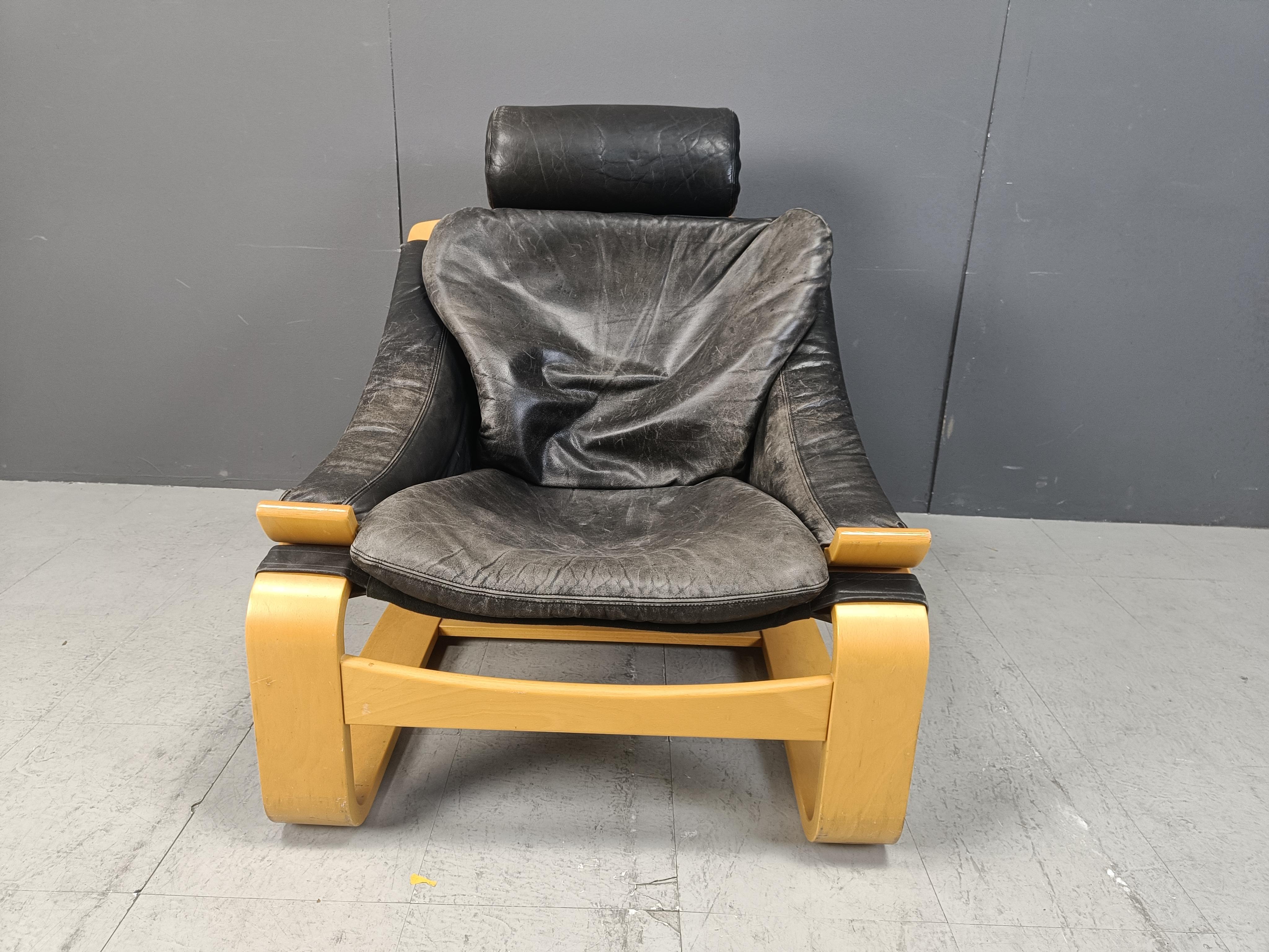 Sillón sueco Kroken de Ake Fribyter para Nelo Möbel, 1970s Sueco en venta