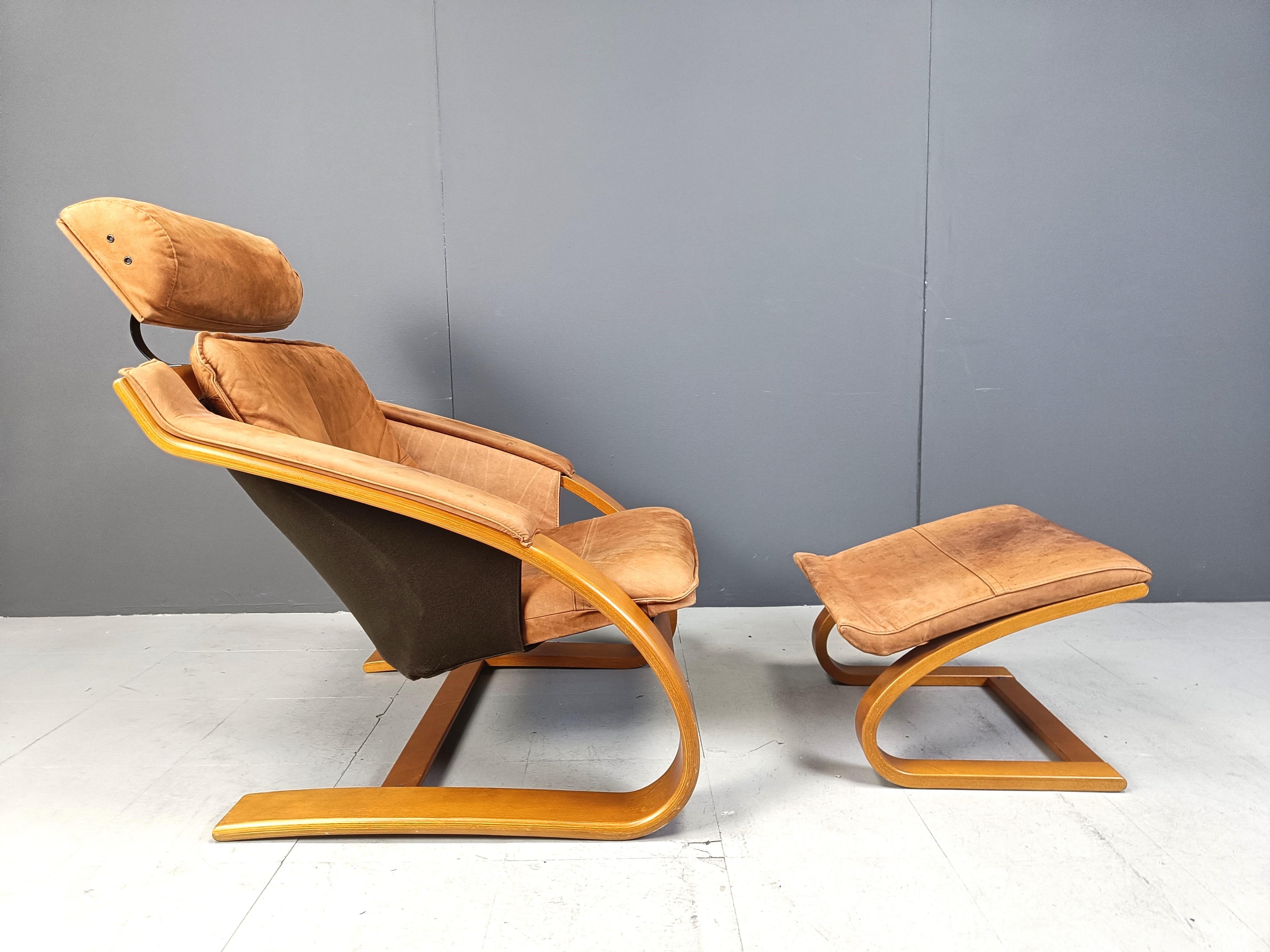 Leather Swedish Kroken Armchair by Ake Fribyter for Nelo Möbel, 1970s