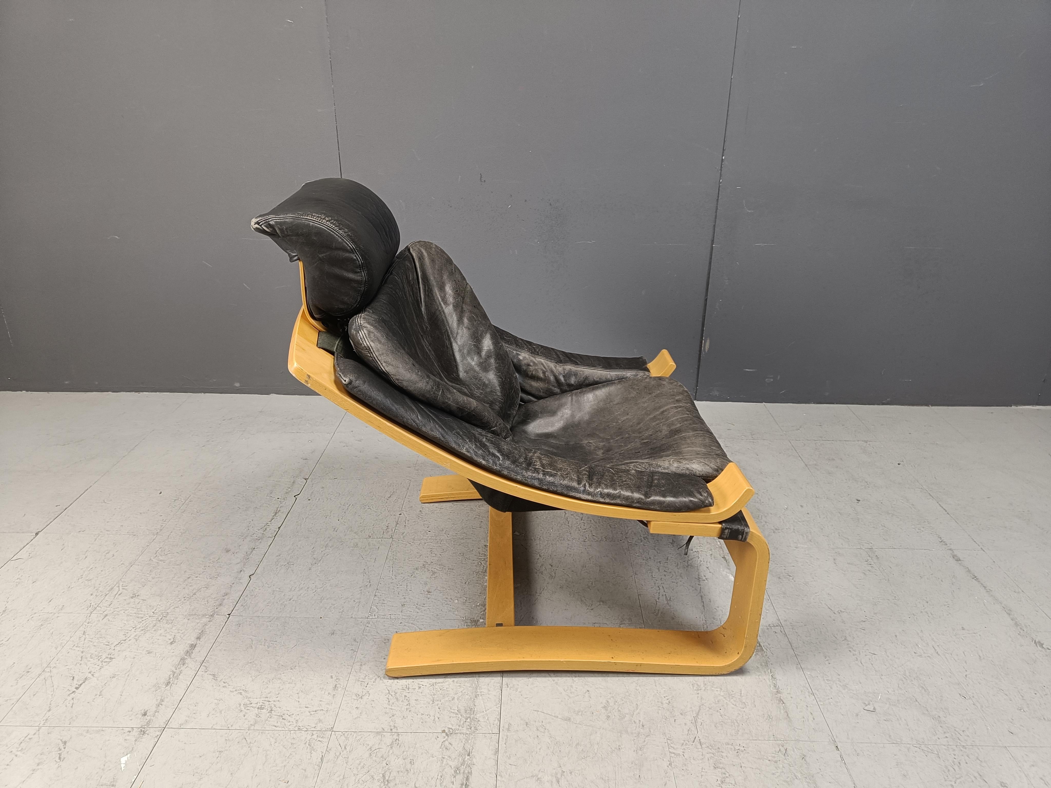 Sillón sueco Kroken de Ake Fribyter para Nelo Möbel, 1970s finales del siglo XX en venta
