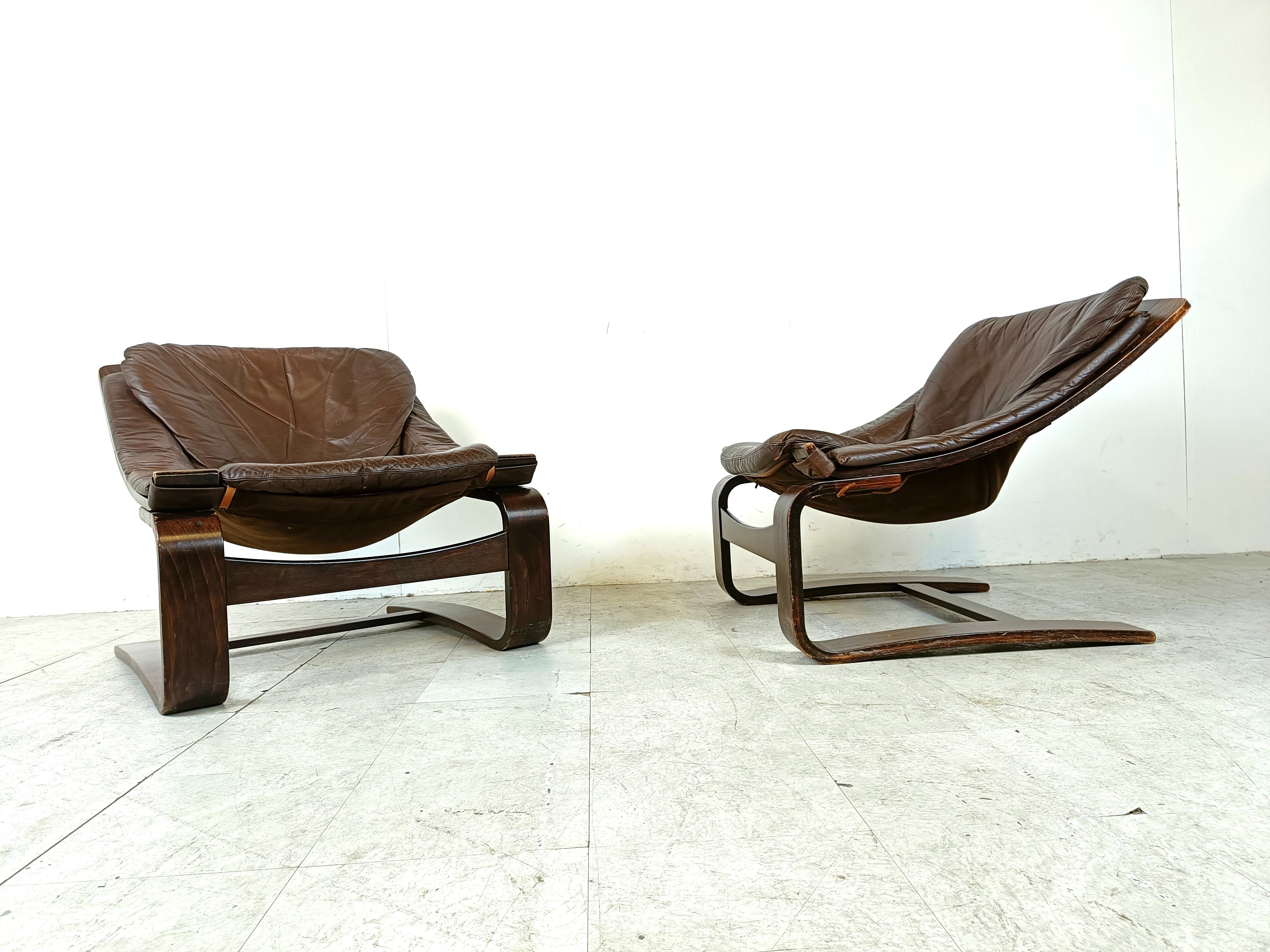 Late 20th Century Swedish Kroken Armchairs by Ake Fribyter for Nelo Möbel, 1970s, set of 2 For Sale