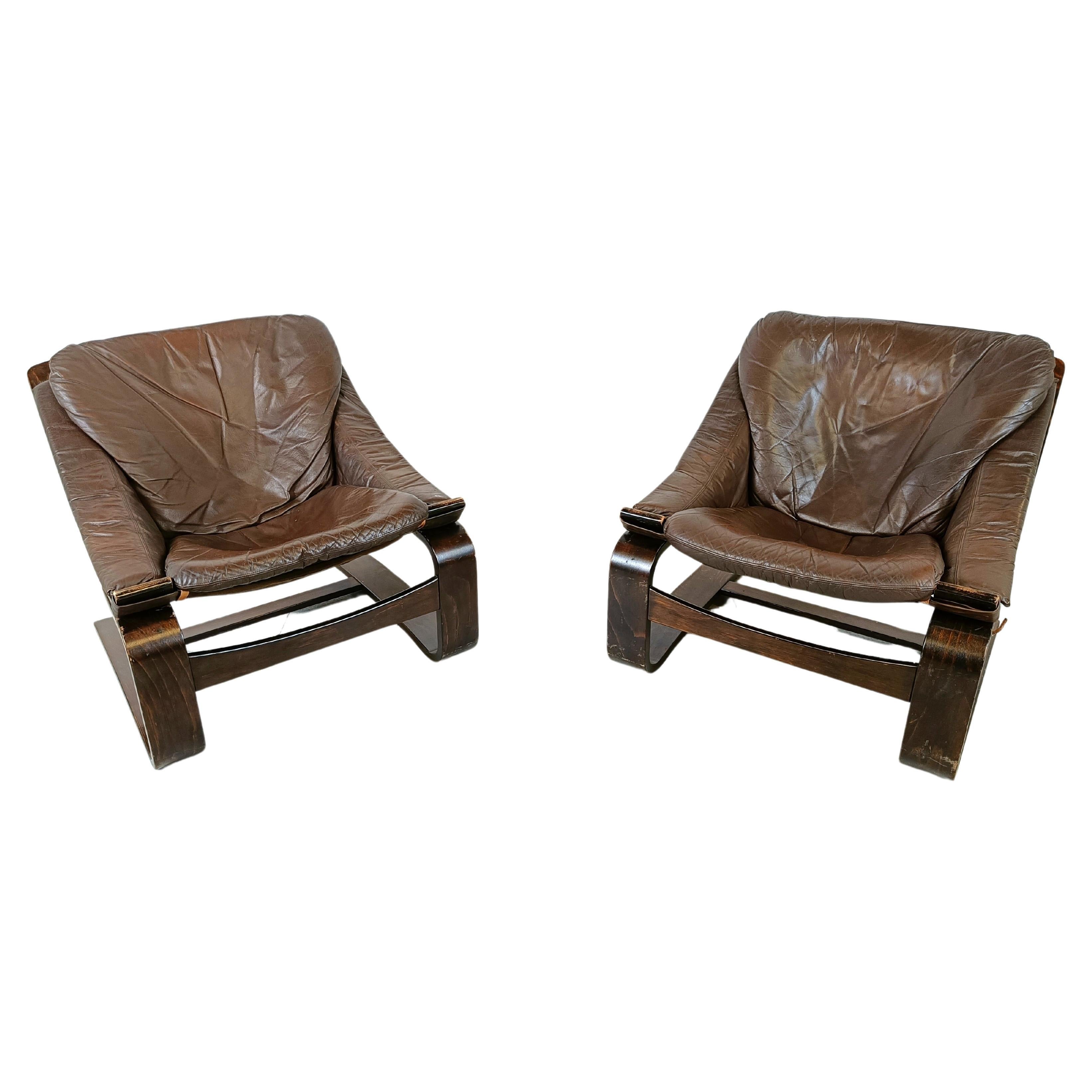 Swedish Kroken Armchairs by Ake Fribyter for Nelo Möbel, 1970s, set of 2 For Sale