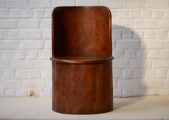 Swedish Kubbstol Dated circa 1890 Craquelé Effect Folk Art Peasant Seating