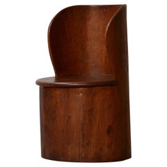 Swedish Kubbstol Dated circa 1890 Craquelé Effect Folk Art Peasant Seating