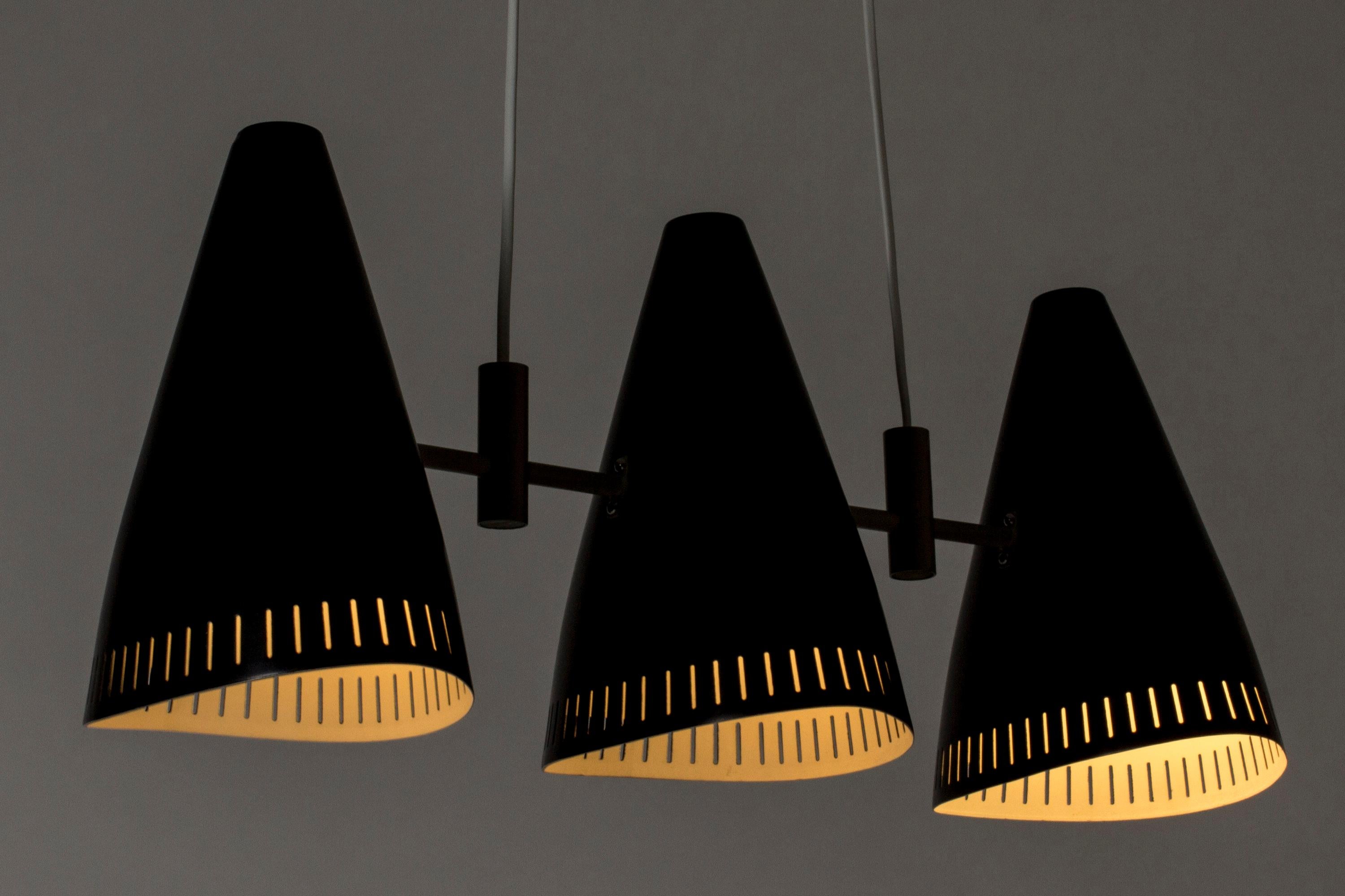 Mid-20th Century Swedish Lacquered Metal Ceiling Lamp by Eje Ahlgren for Luco, 1950s For Sale