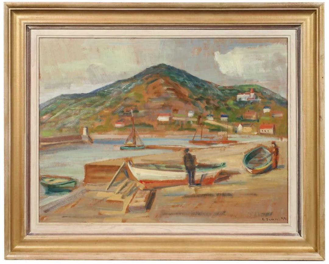 Swedish Landscape Painting in Gilt Frame In Good Condition For Sale In Locust Valley, NY