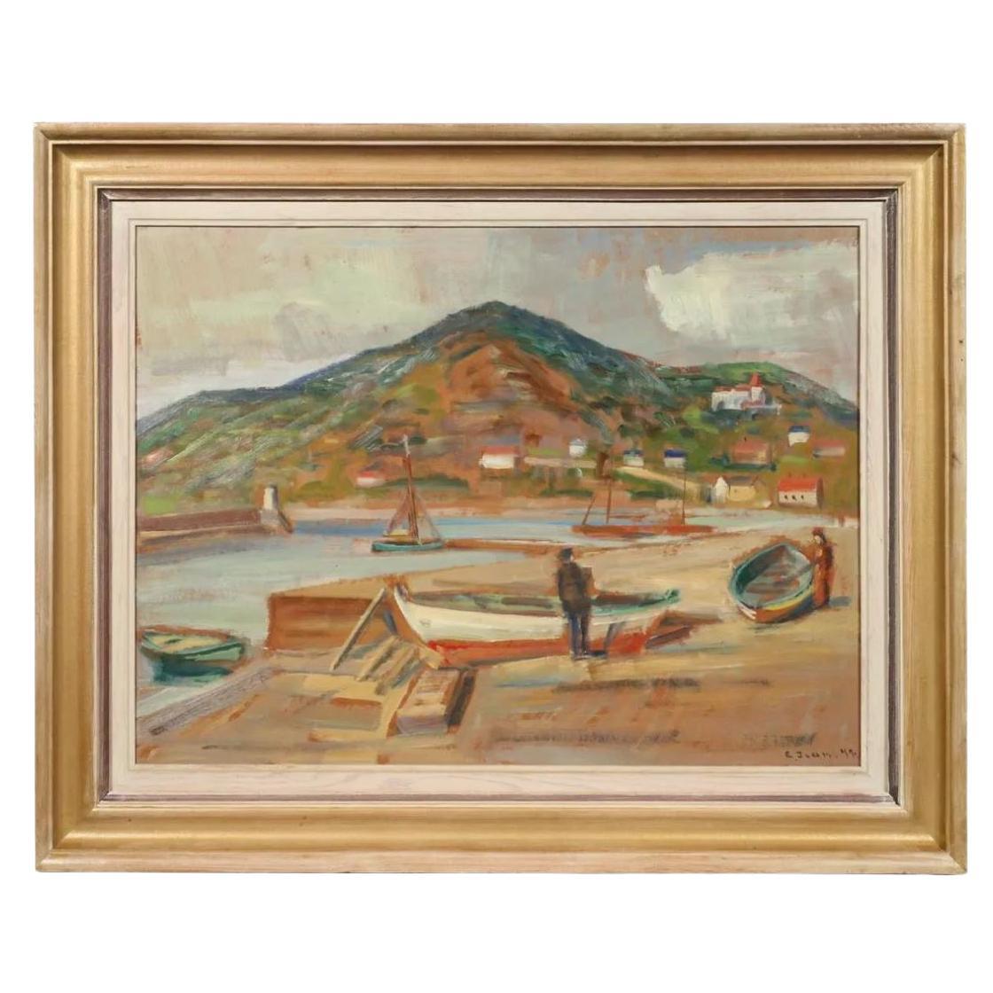 Swedish Landscape Painting in Gilt Frame For Sale