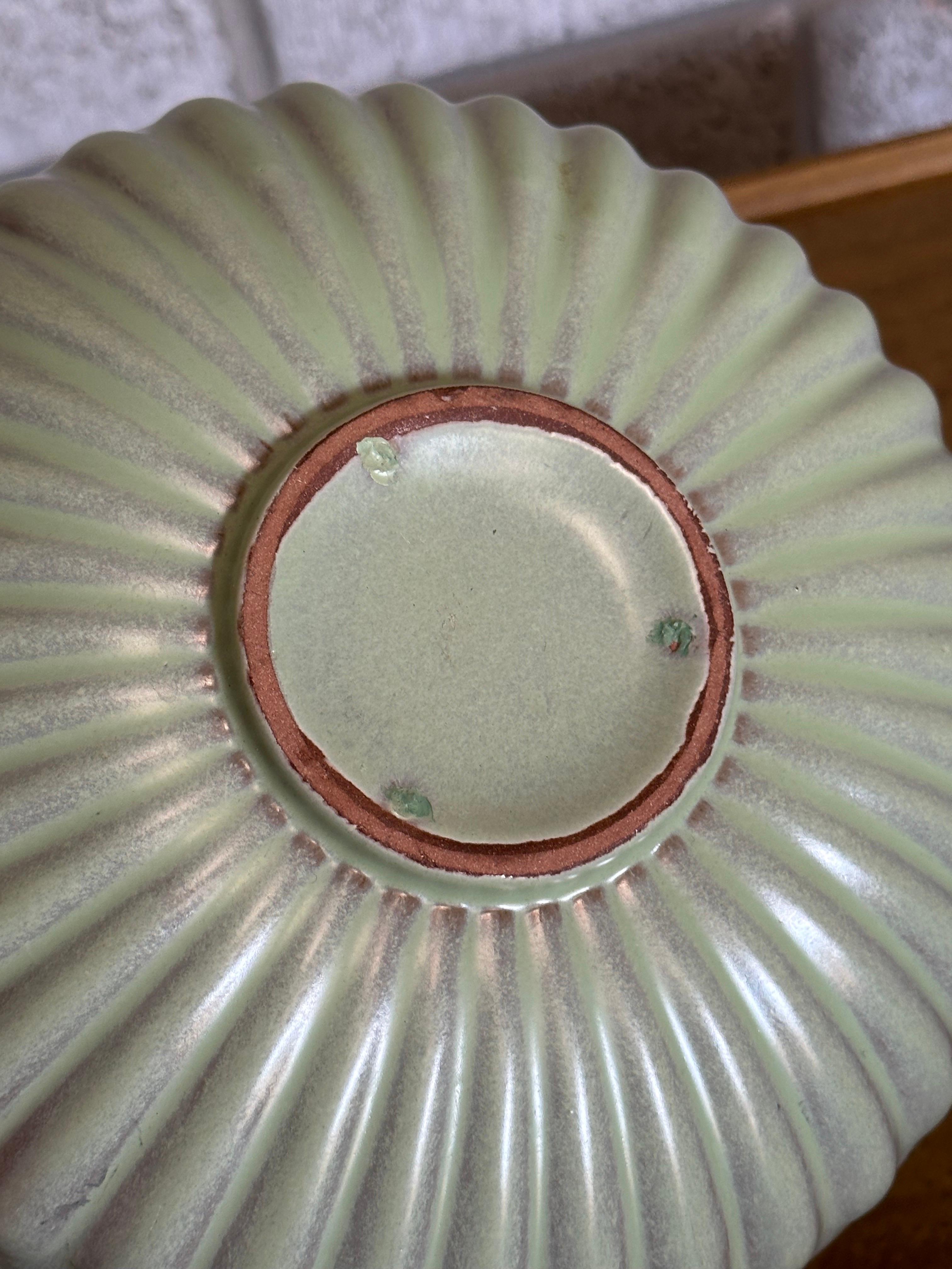 Mid-20th Century Swedish Large Ceramic Low Bowl Attributed to Harald Östergren for Upsala Ekeby For Sale