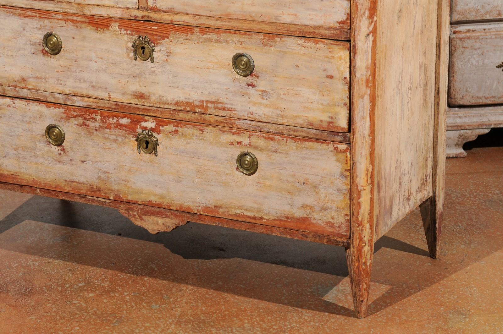 Swedish Late 18th Century Gustavian Four-Drawer Chest with Distressed Patina 6