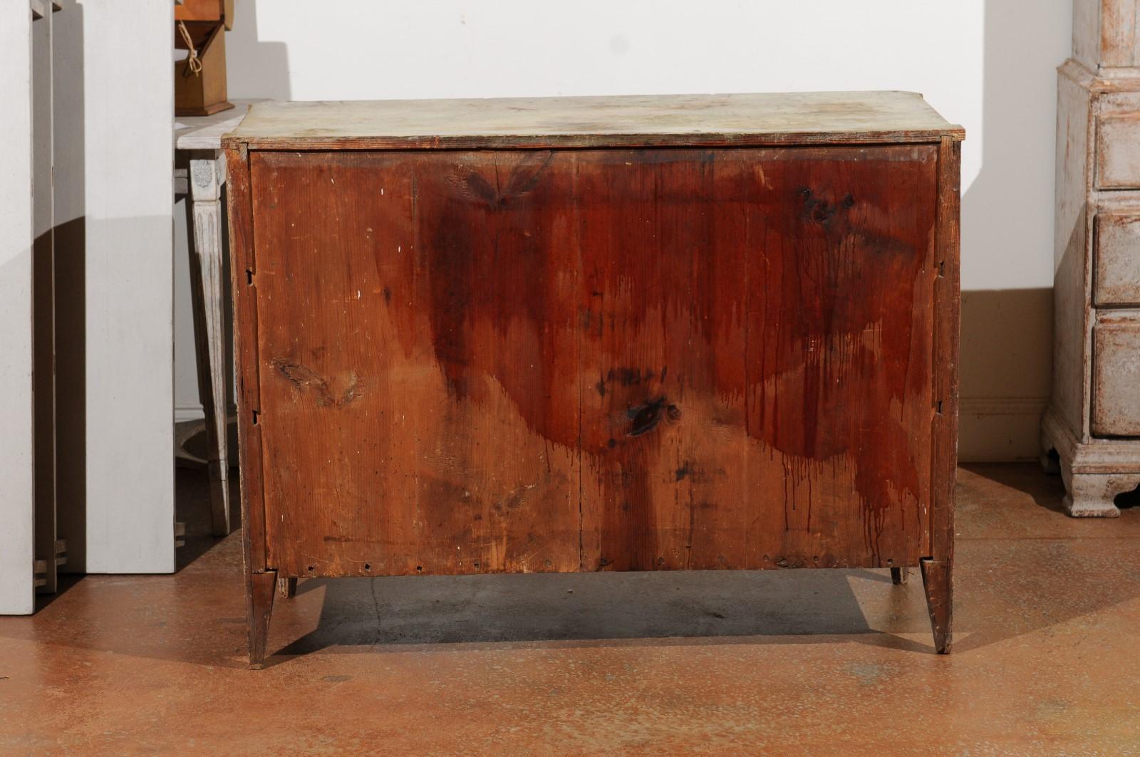 Swedish Late 18th Century Gustavian Four-Drawer Chest with Distressed Patina 3
