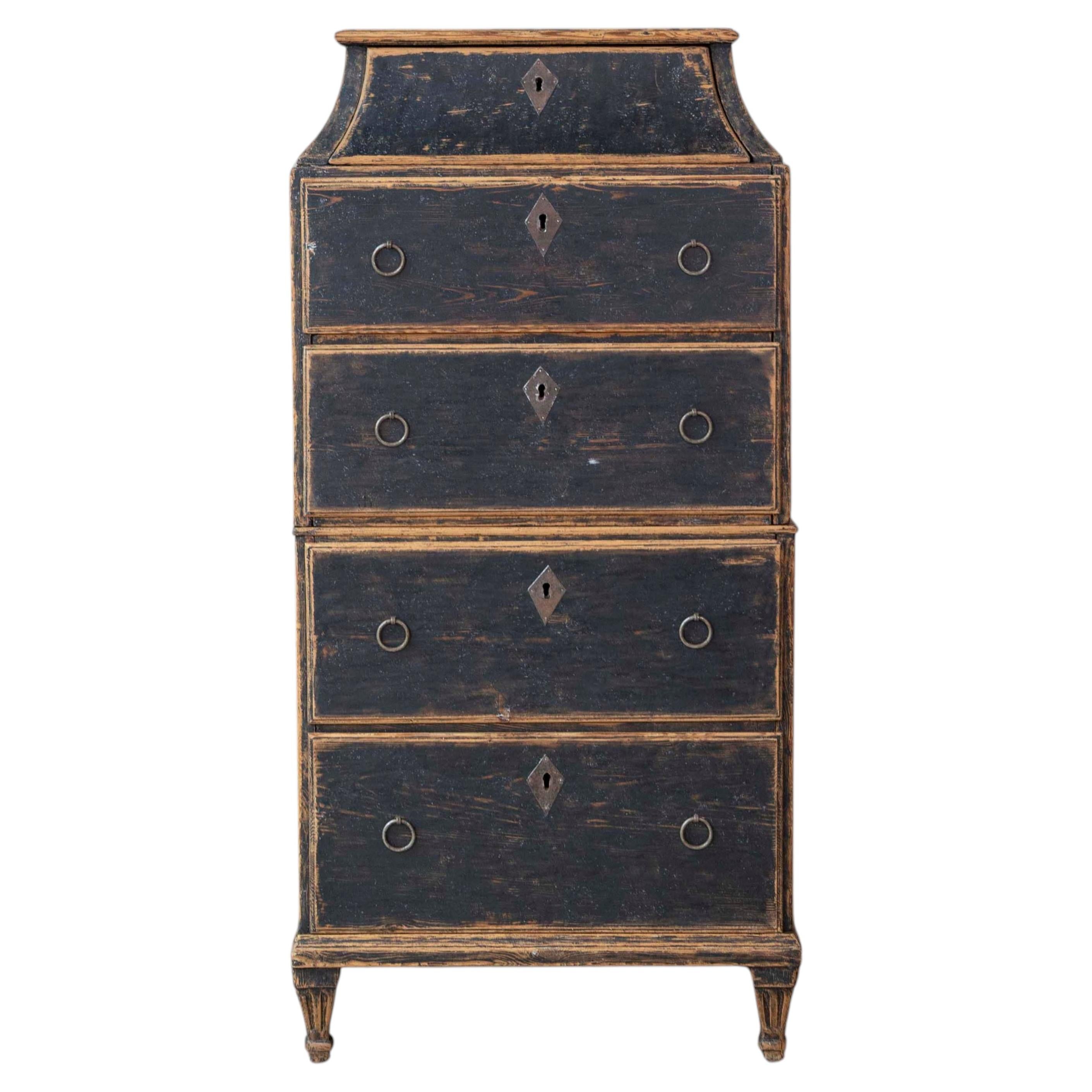 Swedish Late 18th Century Painted Captain's Chest