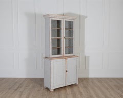 Swedish Late 19th Century Painted Bookcase with Glass Doors