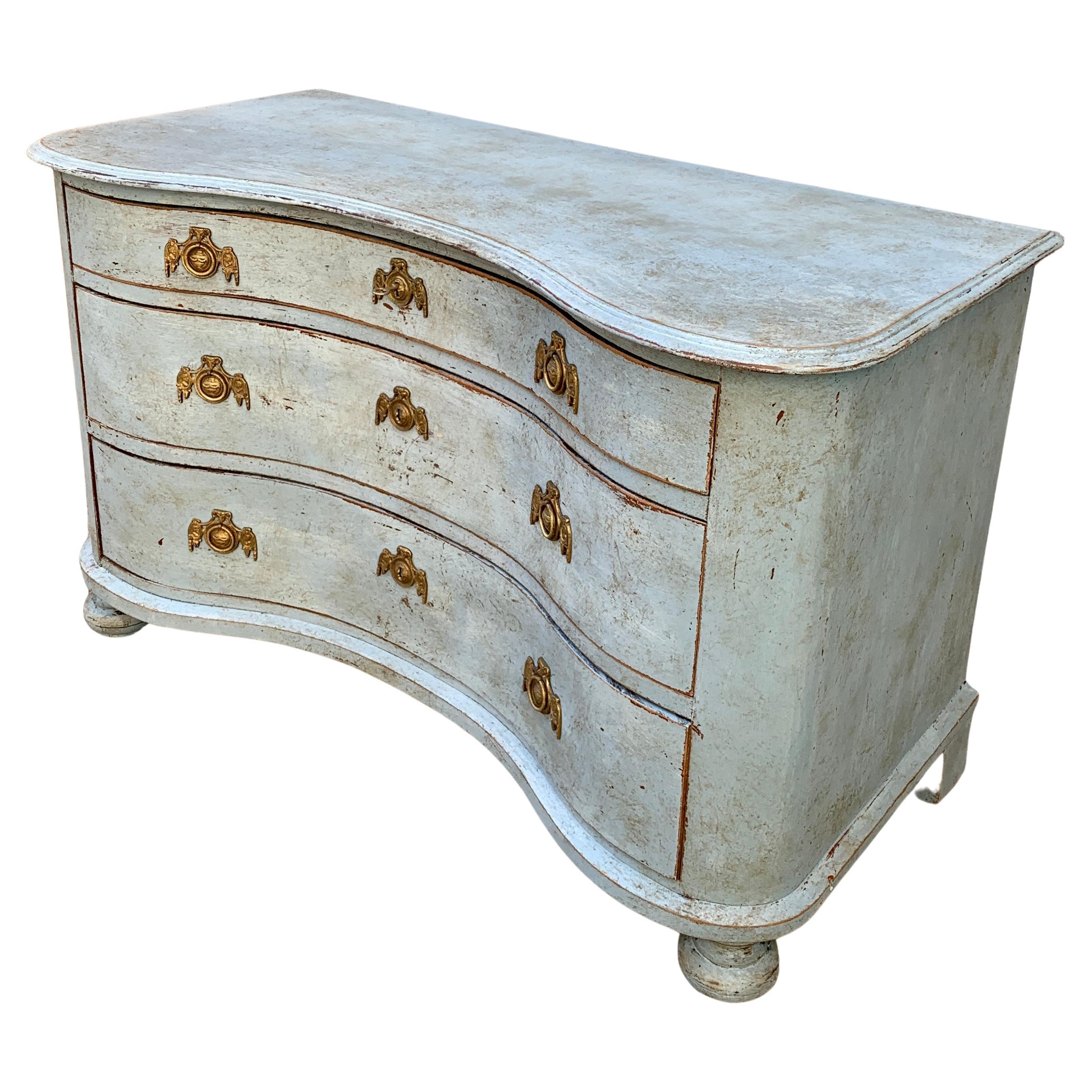 Swedish Late 19th Gustavian Style 3 Drawer Dresser