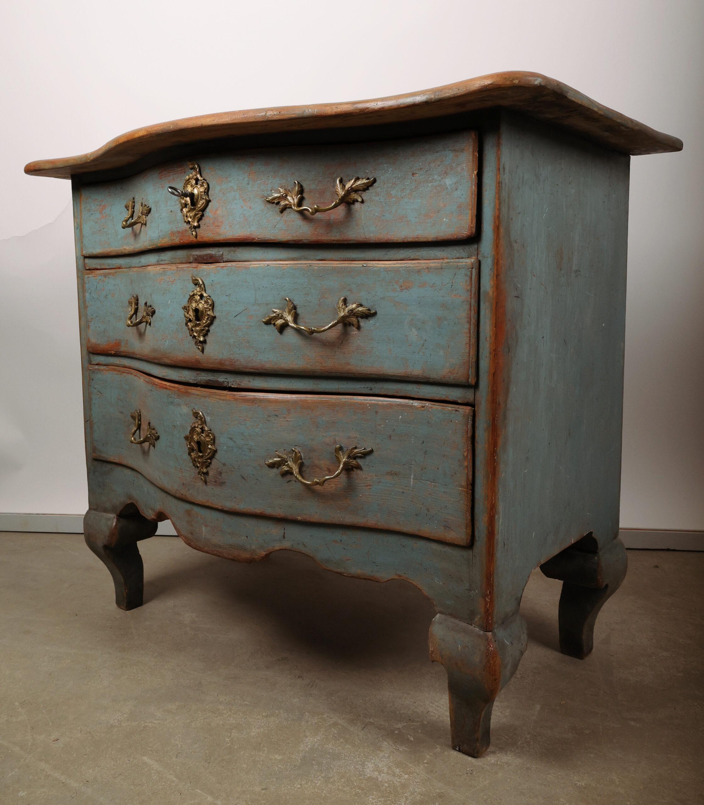 Wood Swedish Late Baroque Chest of Drawers