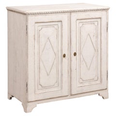 Swedish Late Gustavian 1820s Painted Wood Sideboard with Multiple Inner Drawers