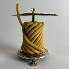 Bougeoir à cire en laiton suédois de la fin de la période gustavienne, début du 19e siècle