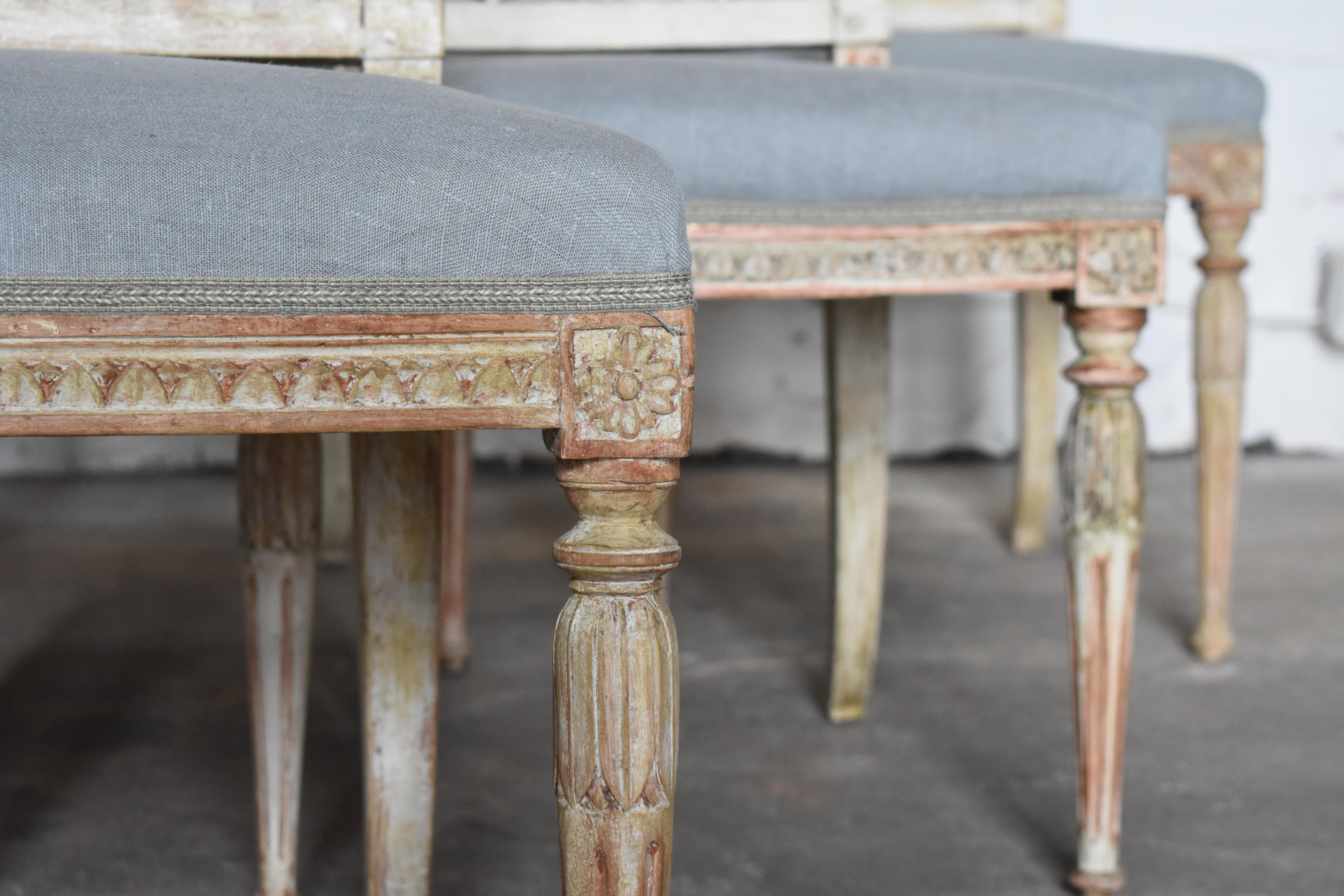 Late 18th Century Swedish Late Gustavian Chairs, Set of 6, by Anders Hellman, Signed AHM