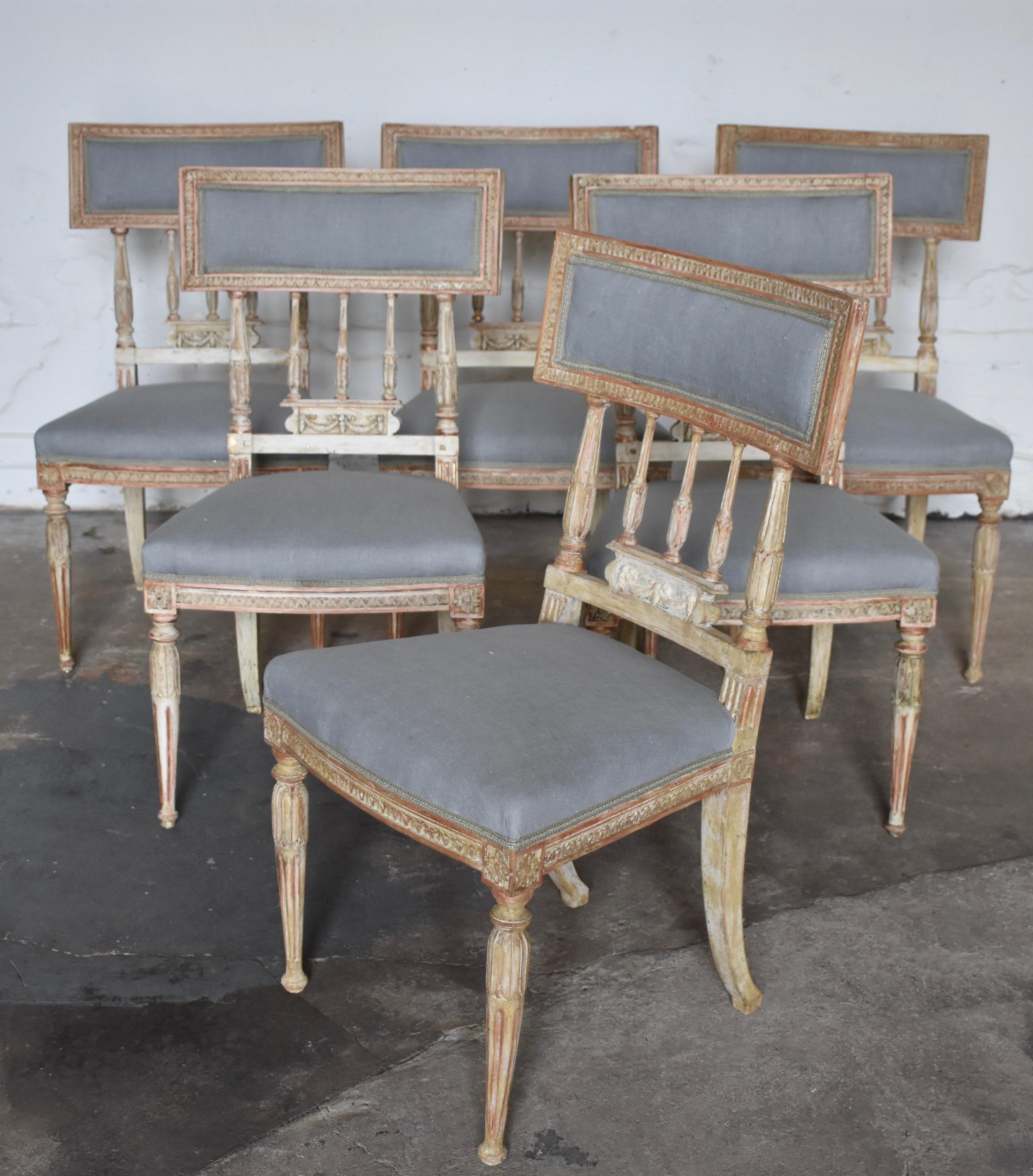 Swedish Late Gustavian Chairs, Set of 6, by Anders Hellman, Signed AHM 2