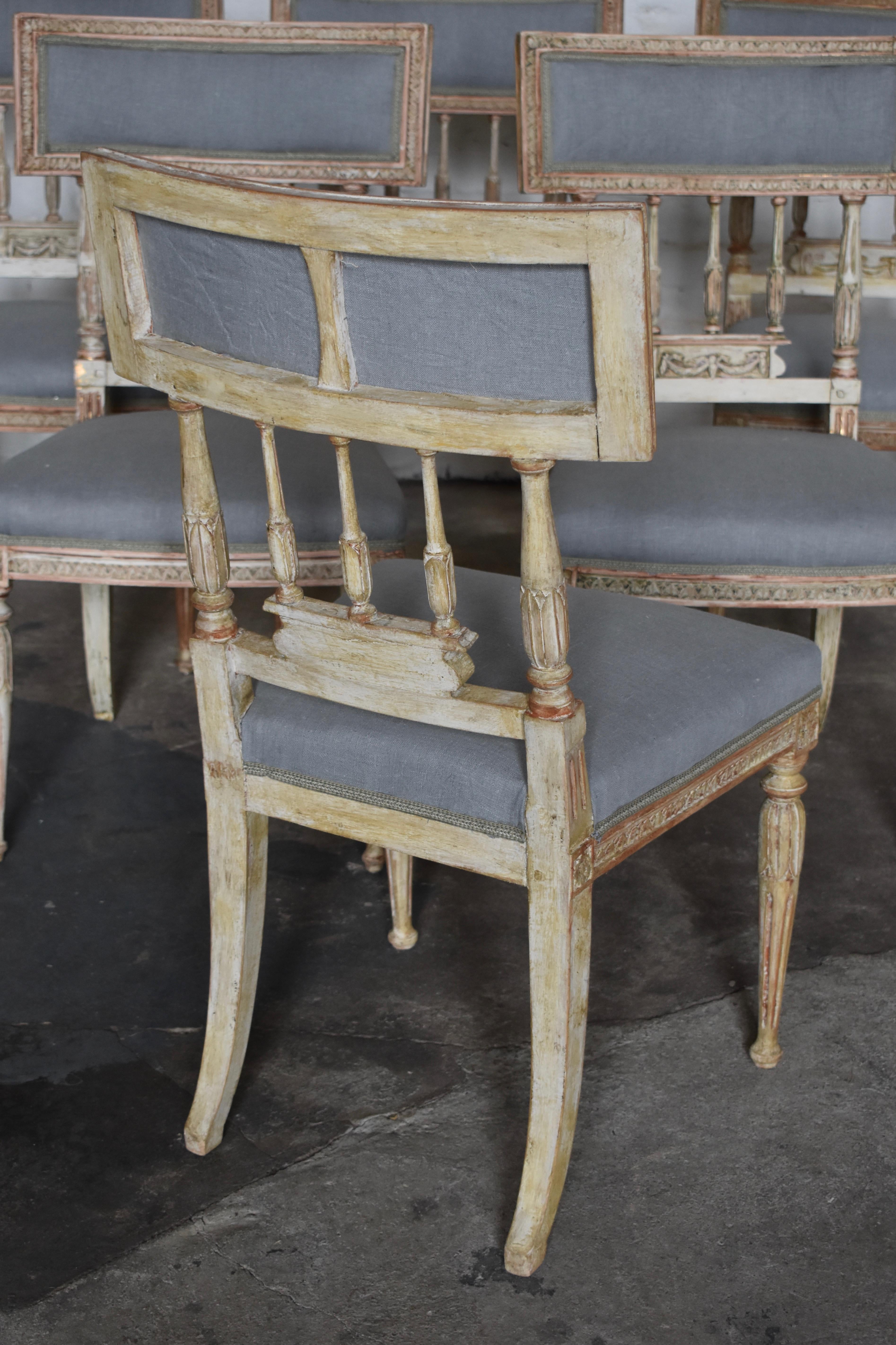Swedish Late Gustavian Chairs, Set of 6, by Anders Hellman, Signed AHM 3