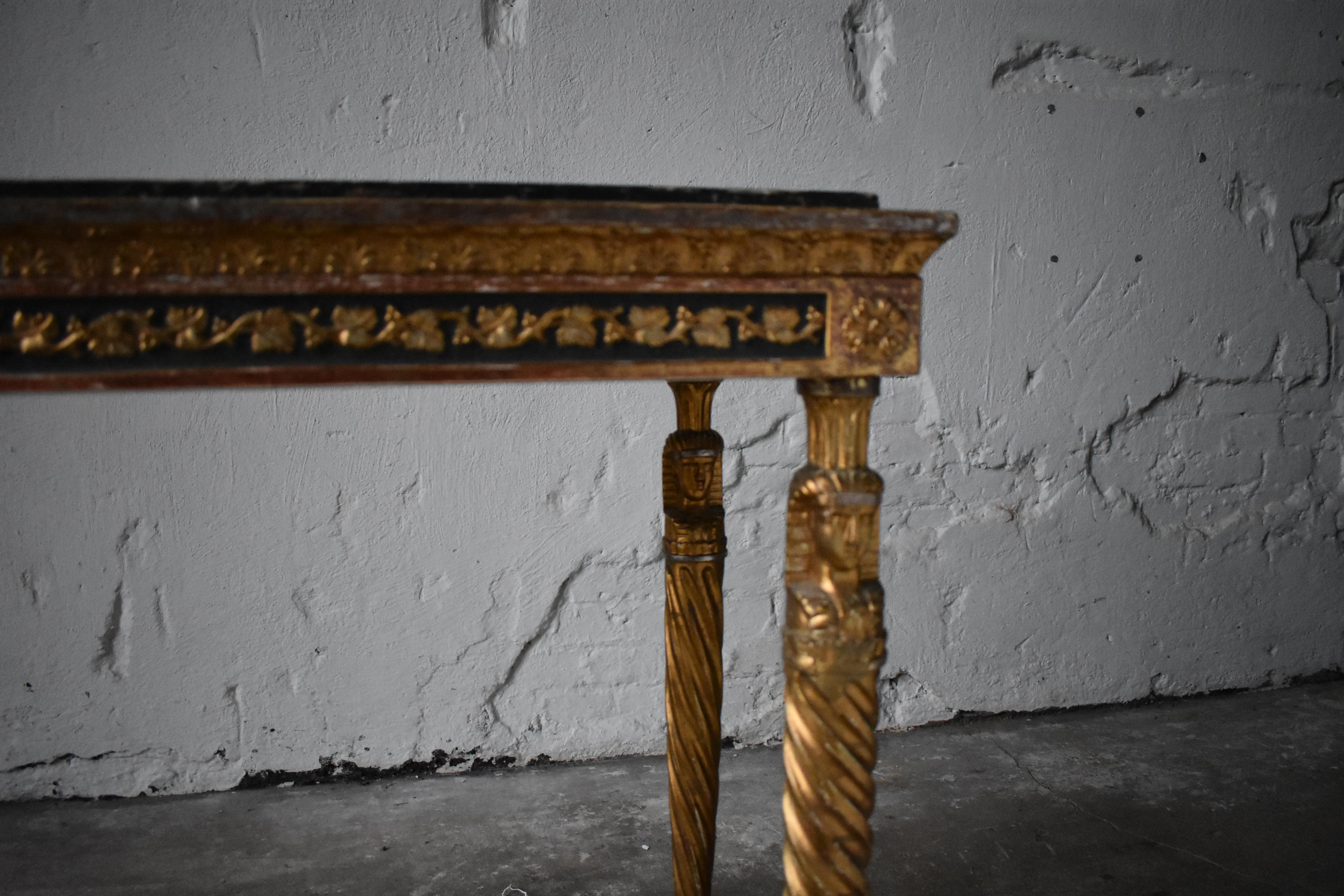 Early 19th Century Swedish Late Gustavian Console Table, Stockholm, Early 1800s For Sale