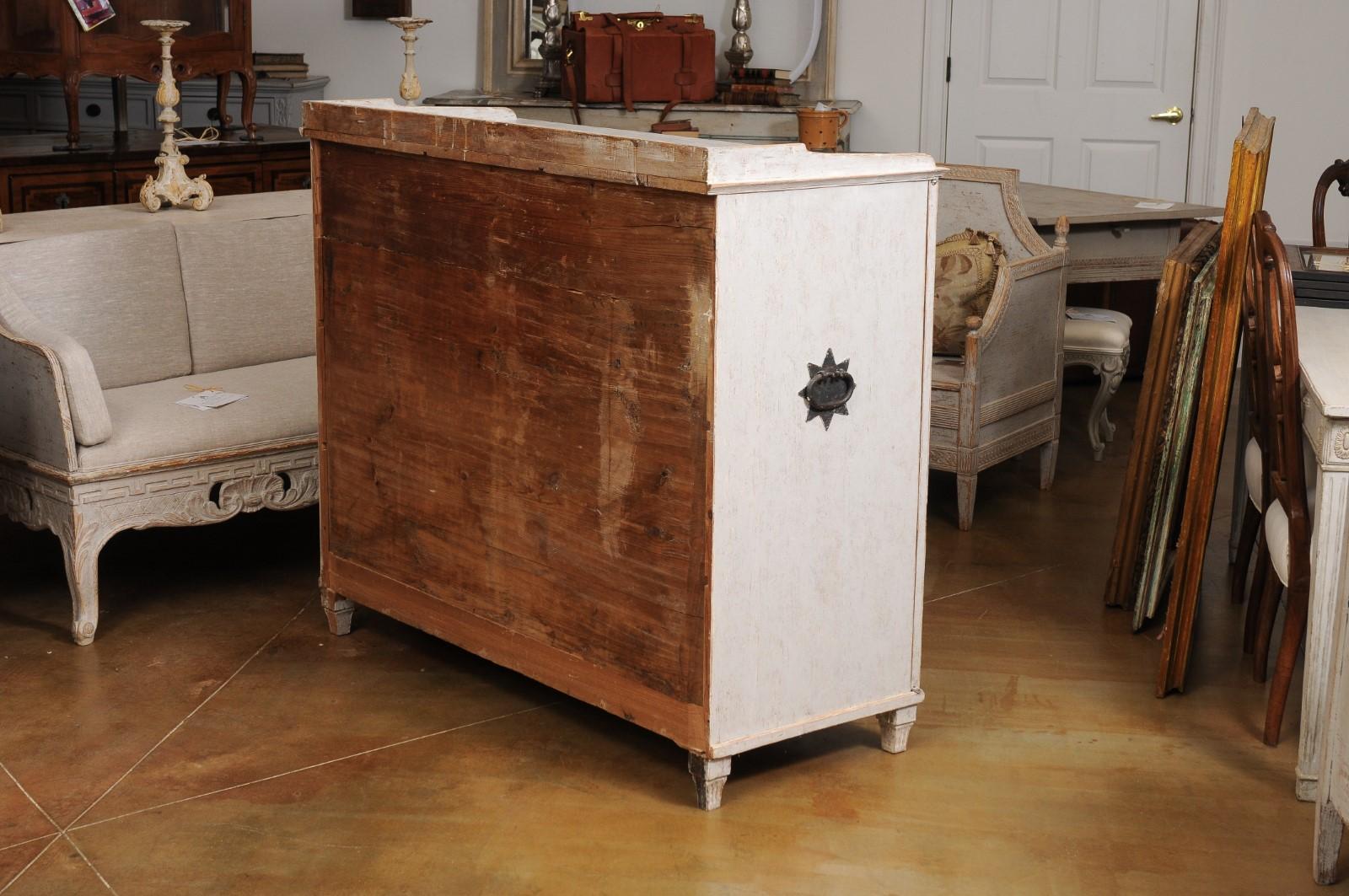 Swedish Late Gustavian Early 19th Century Sideboard with Carved Diamond Motifs 1