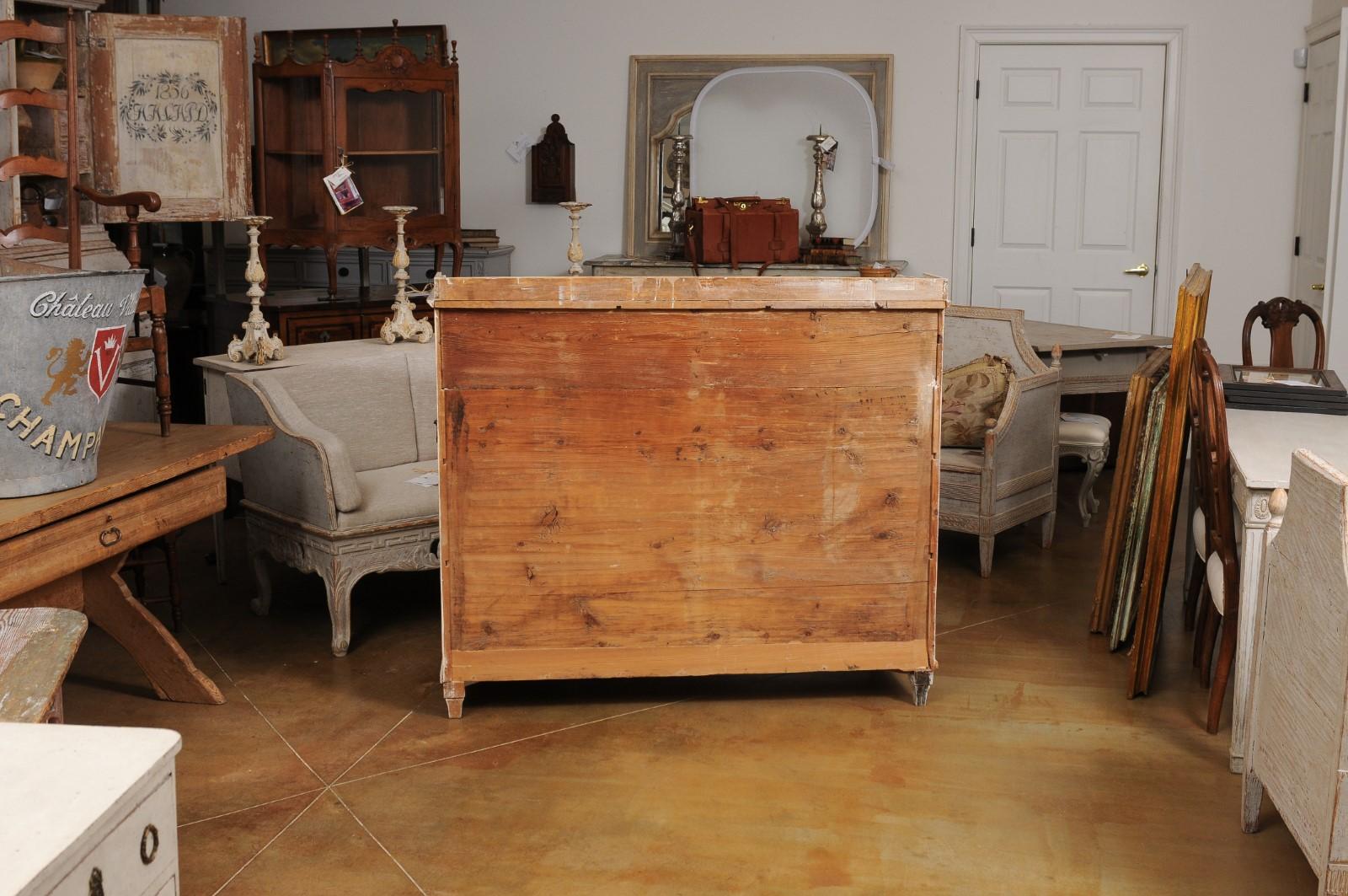 Swedish Late Gustavian Early 19th Century Sideboard with Carved Diamond Motifs For Sale 2