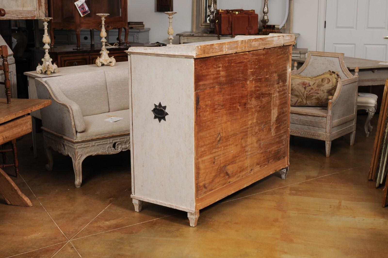 Swedish Late Gustavian Early 19th Century Sideboard with Carved Diamond Motifs For Sale 3