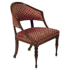 Swedish Late Gustavian Mahogany Stained and Polished "Tub" Armchair