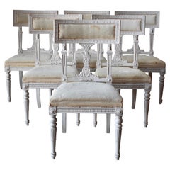 Swedish Late Gustavian Style Dining Chairs Set of 6, 1920s