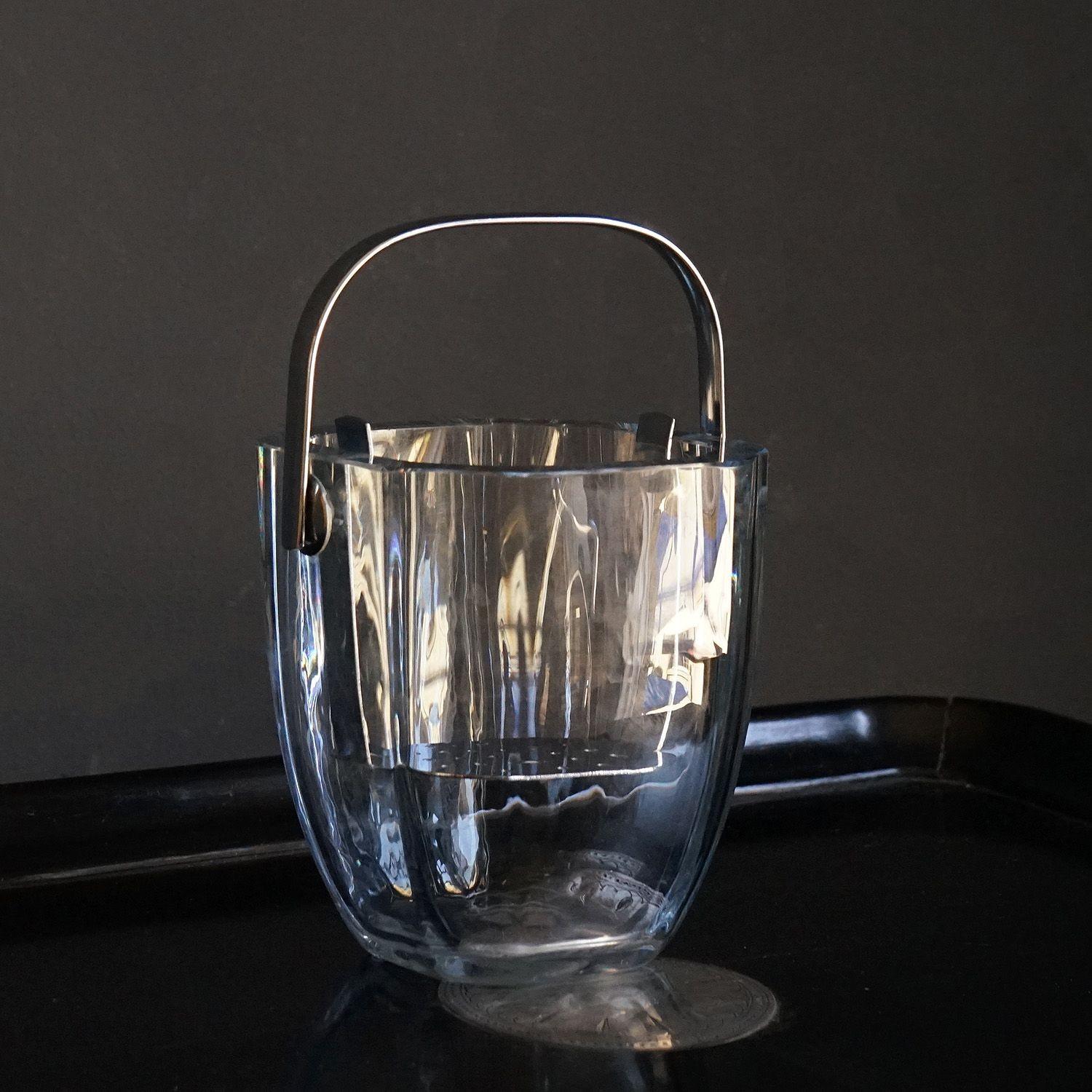 Swedish Lead Crystal Ice Bucket By Gerda Strömberg For Strombergshyttan, 1960s In Good Condition In Bristol, GB