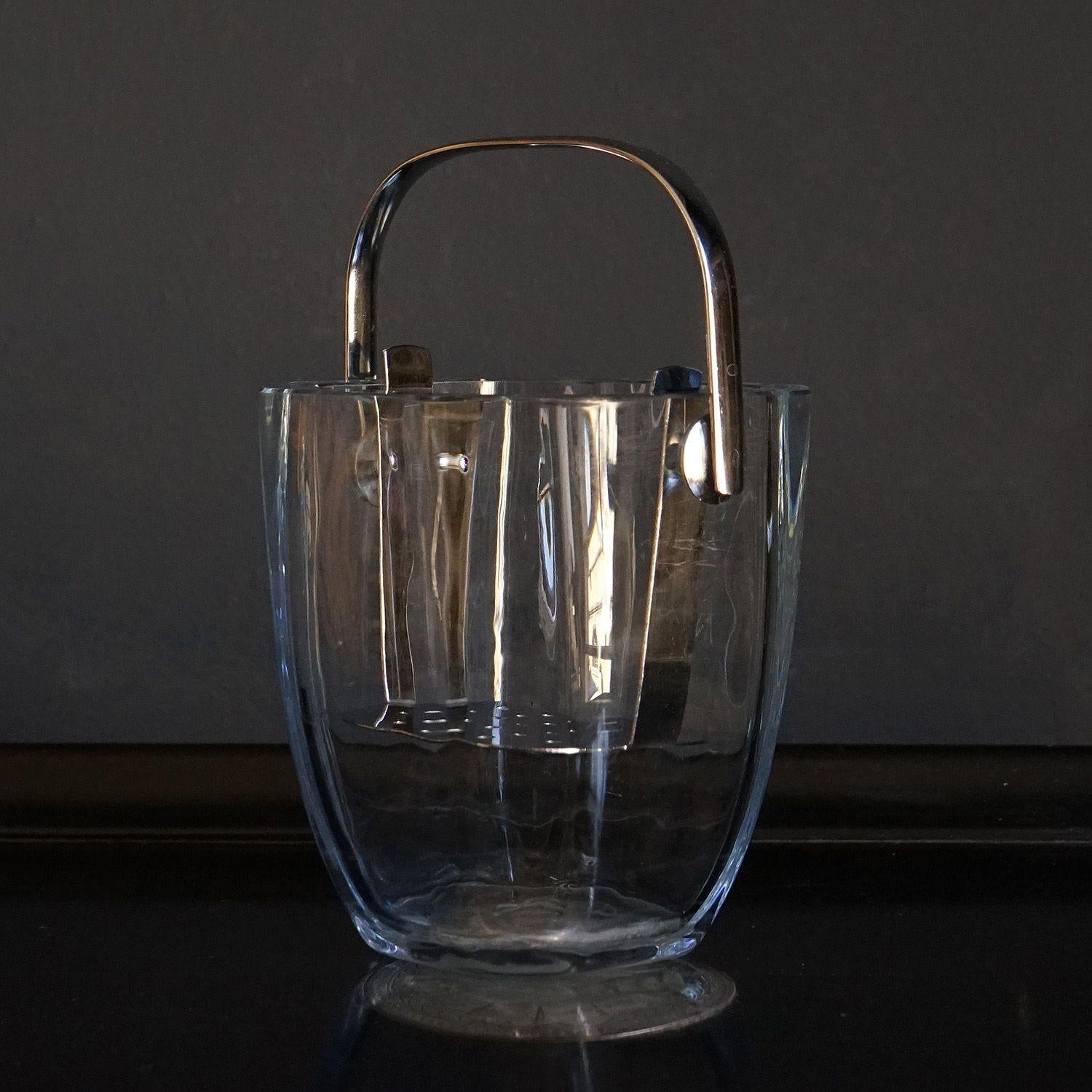 Mid-20th Century Swedish Lead Crystal Ice Bucket By Gerda Strömberg For Strombergshyttan, 1960s